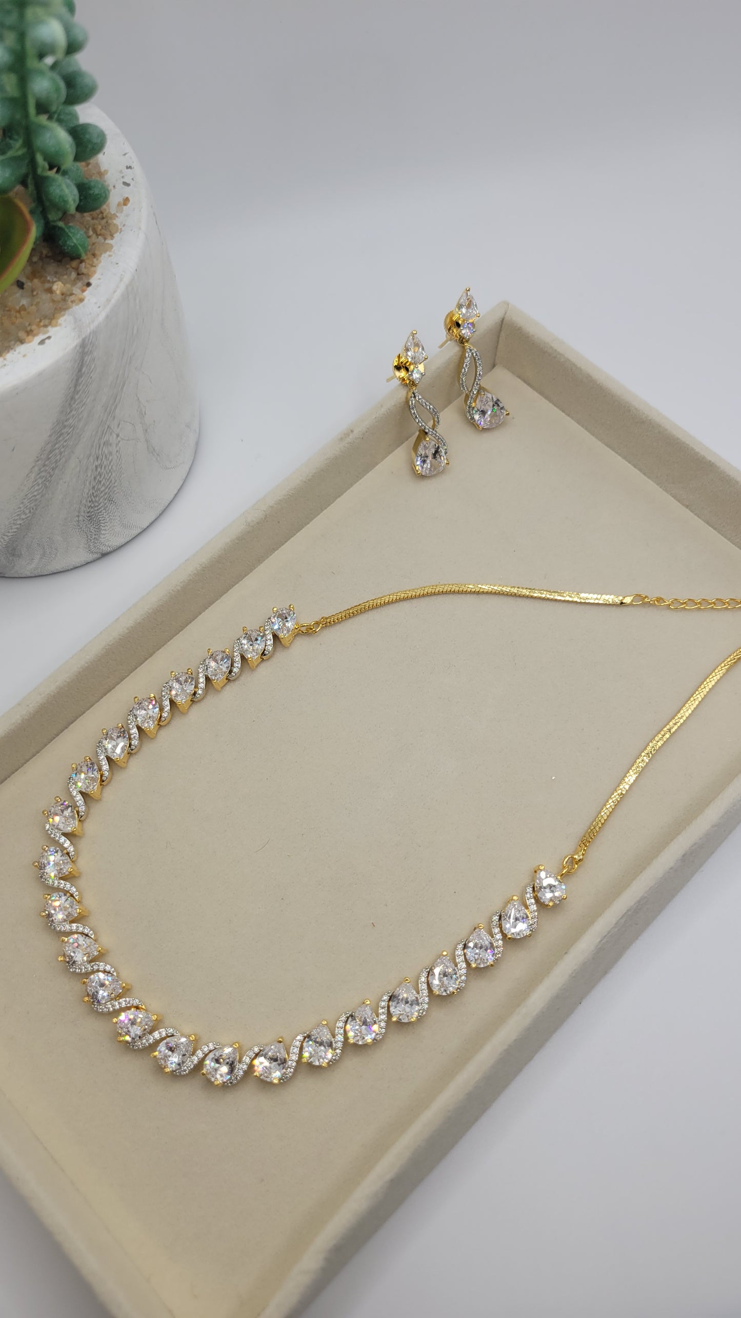24k plated CZ set