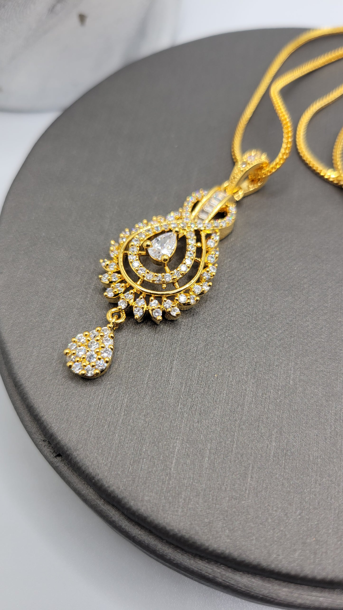 24K plated CZ pendant