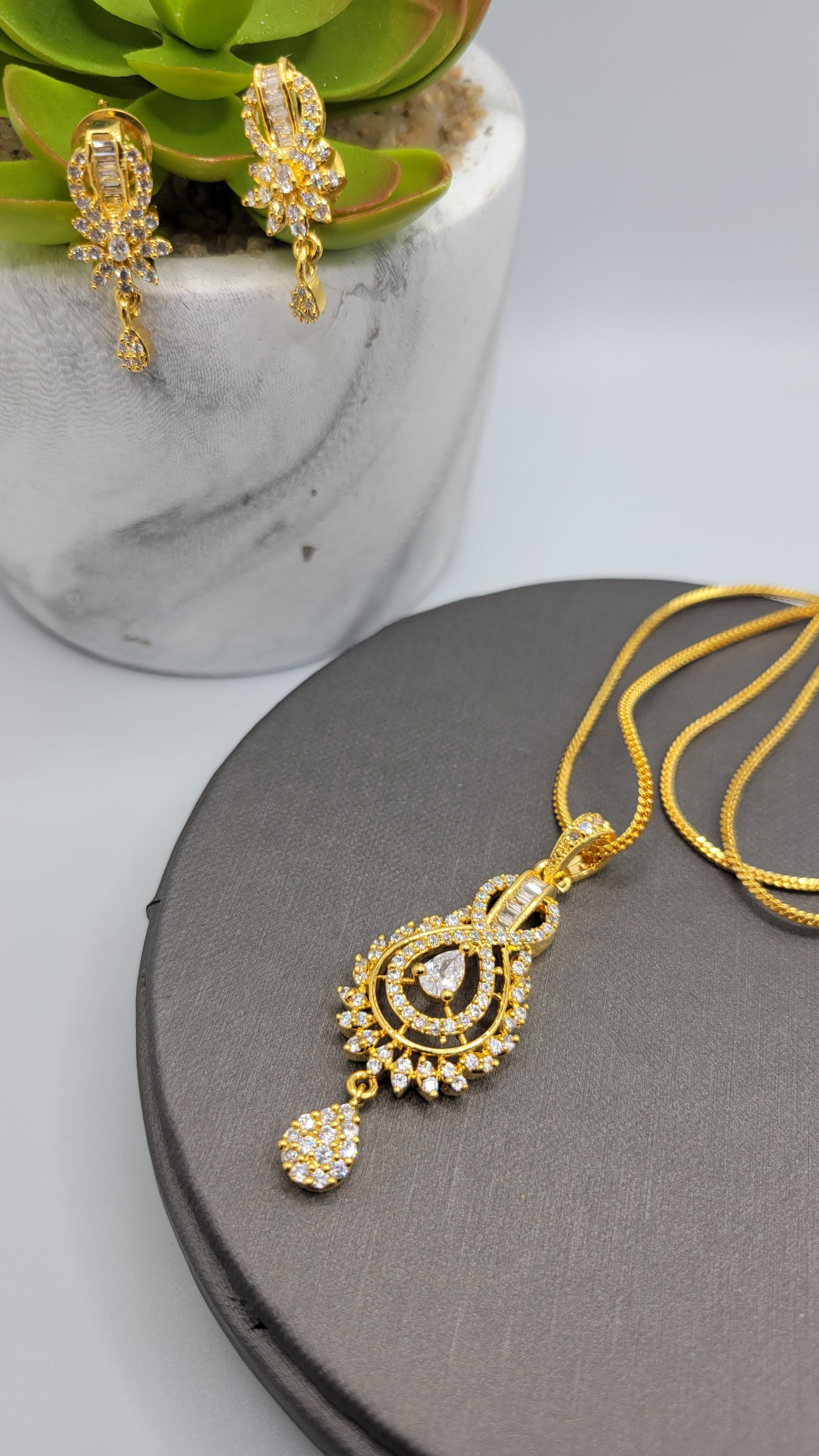 24K plated CZ pendant