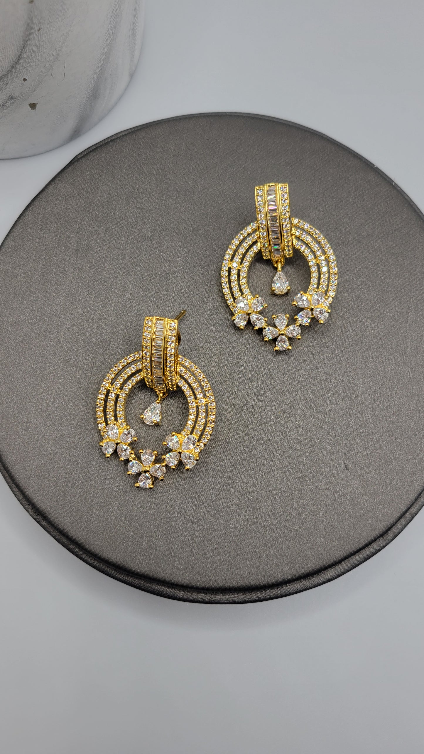 24K plated CZ earrings