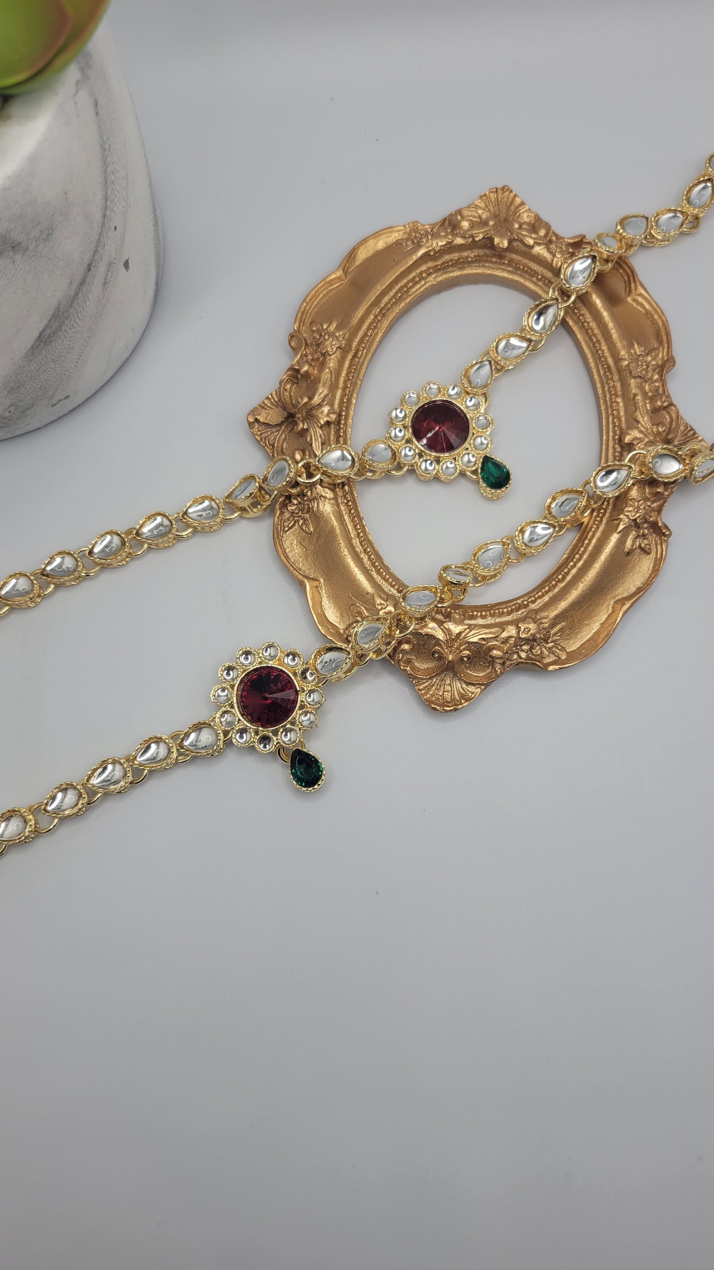 Kundan anklet