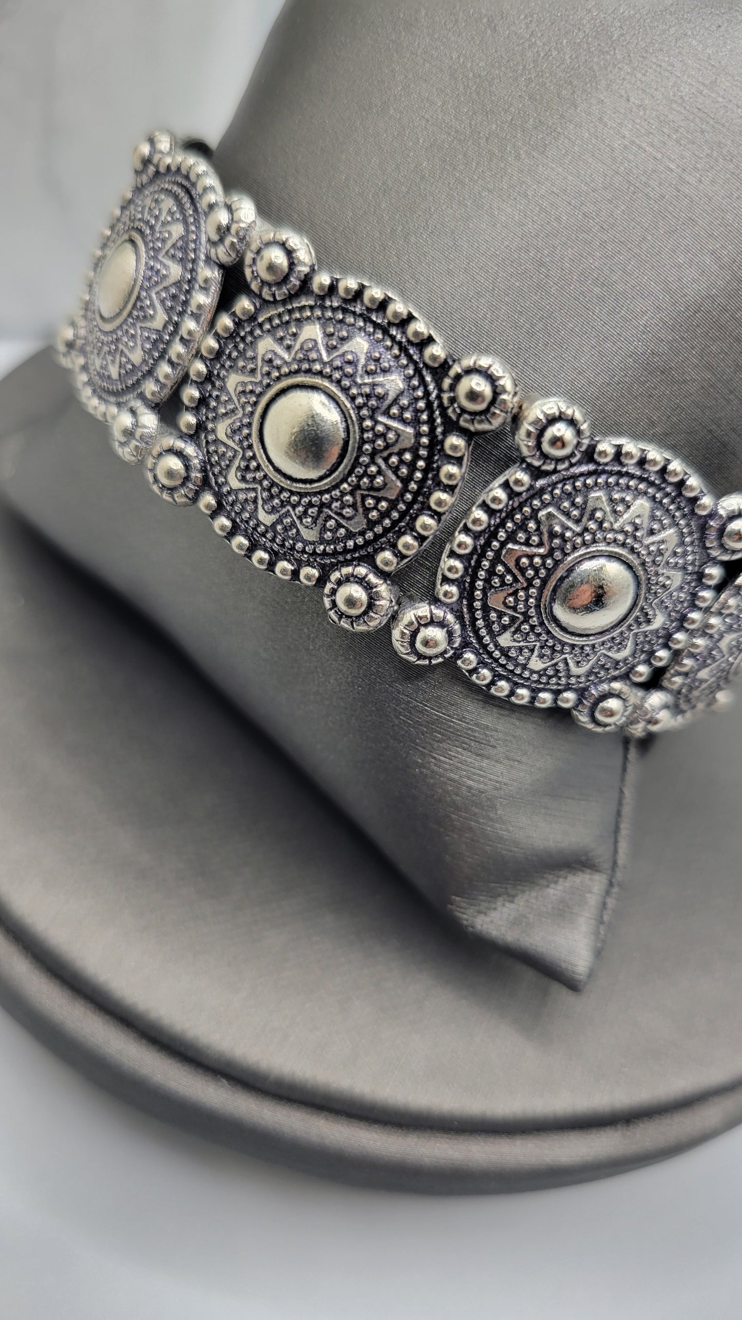 Silver oxidized bangle