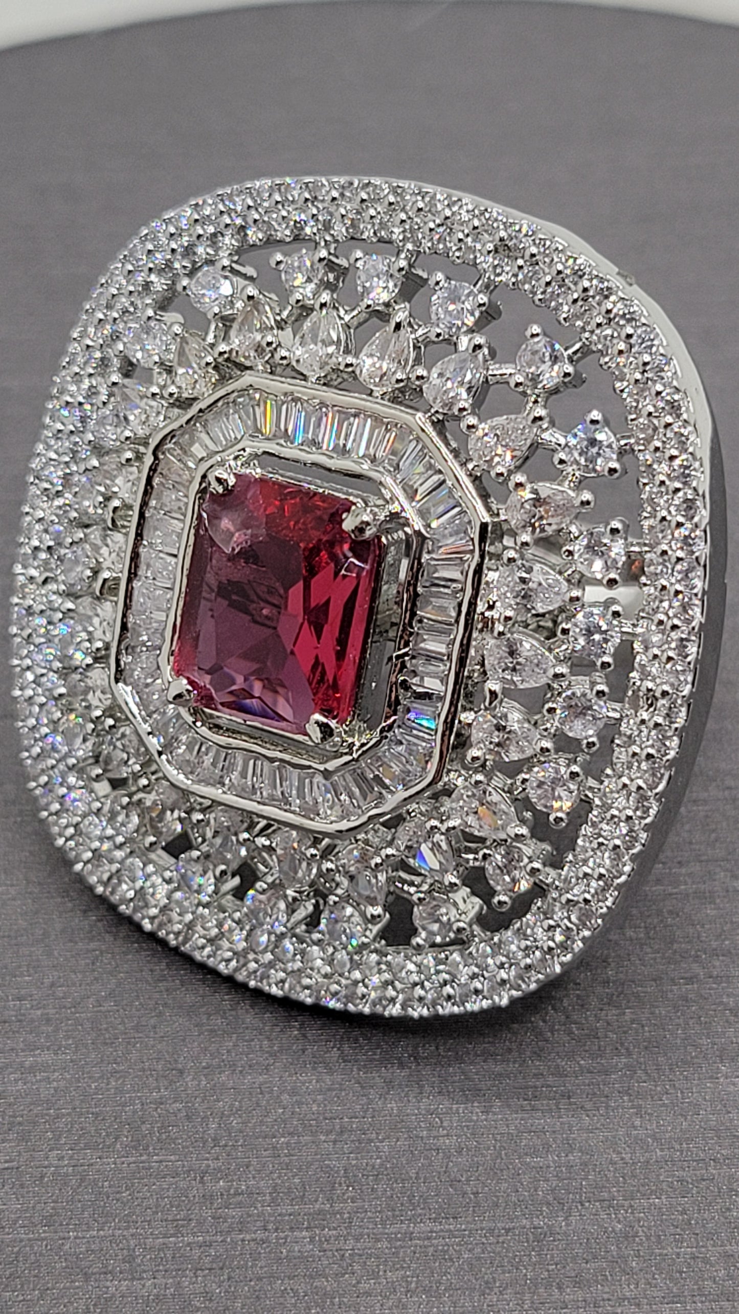 Rhodium CZ ring