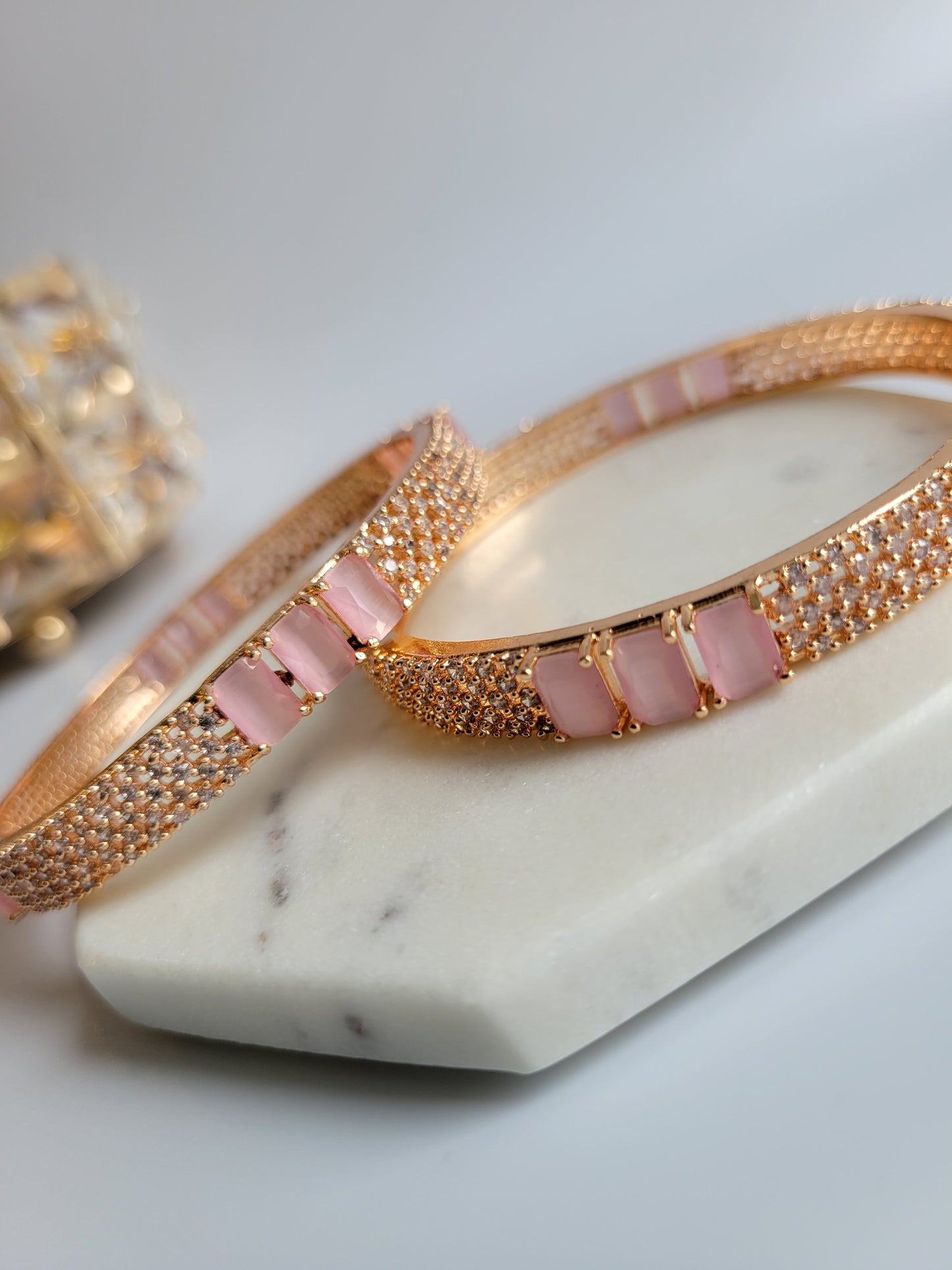 Rose Gold Pink American Diamond