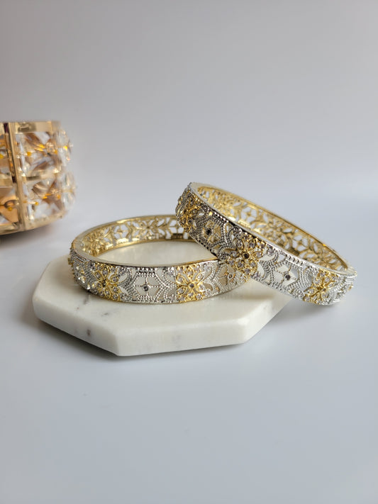 Gold and Silver plated bangles