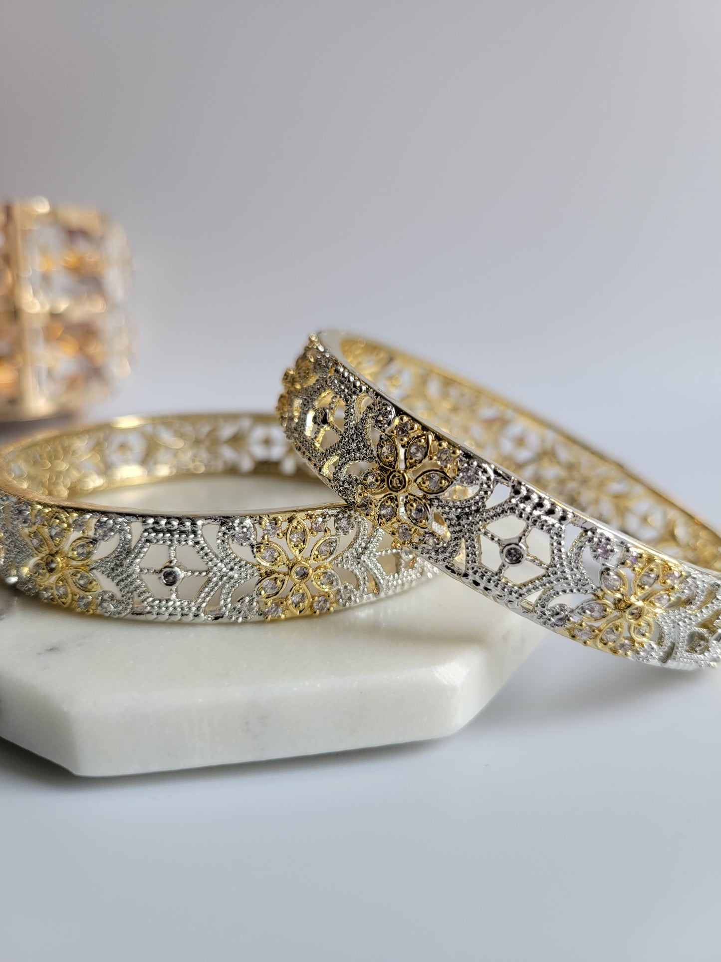 Gold and Silver plated bangles