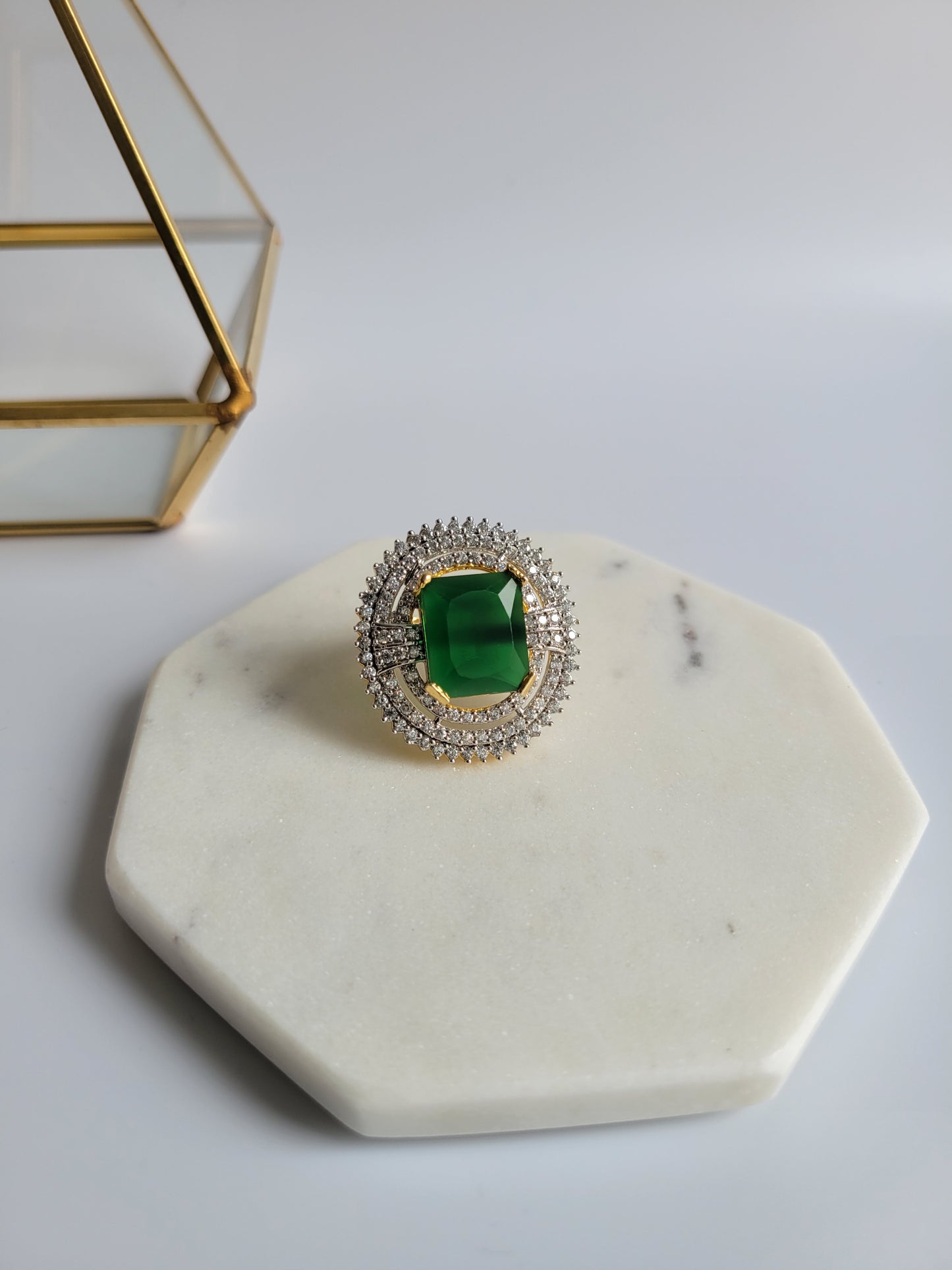 Statement Ring Green Stone