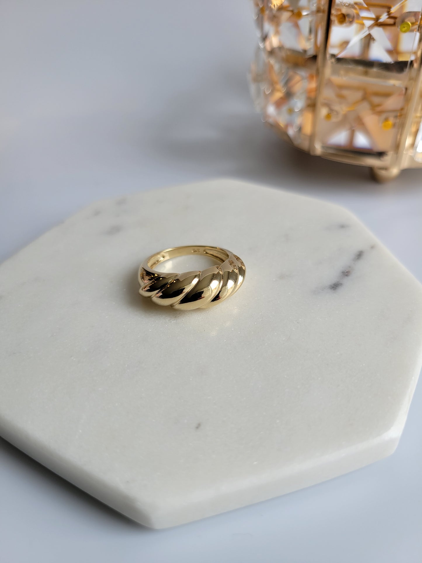 18K GF Croissant Dome Ring