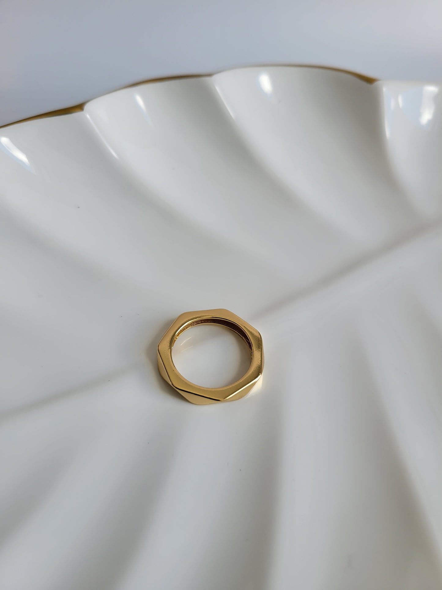 18K Gold Filled Faceted Ring