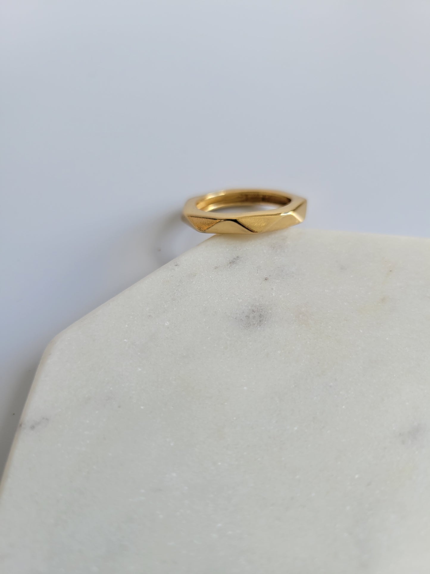 18K Gold Filled Faceted Ring