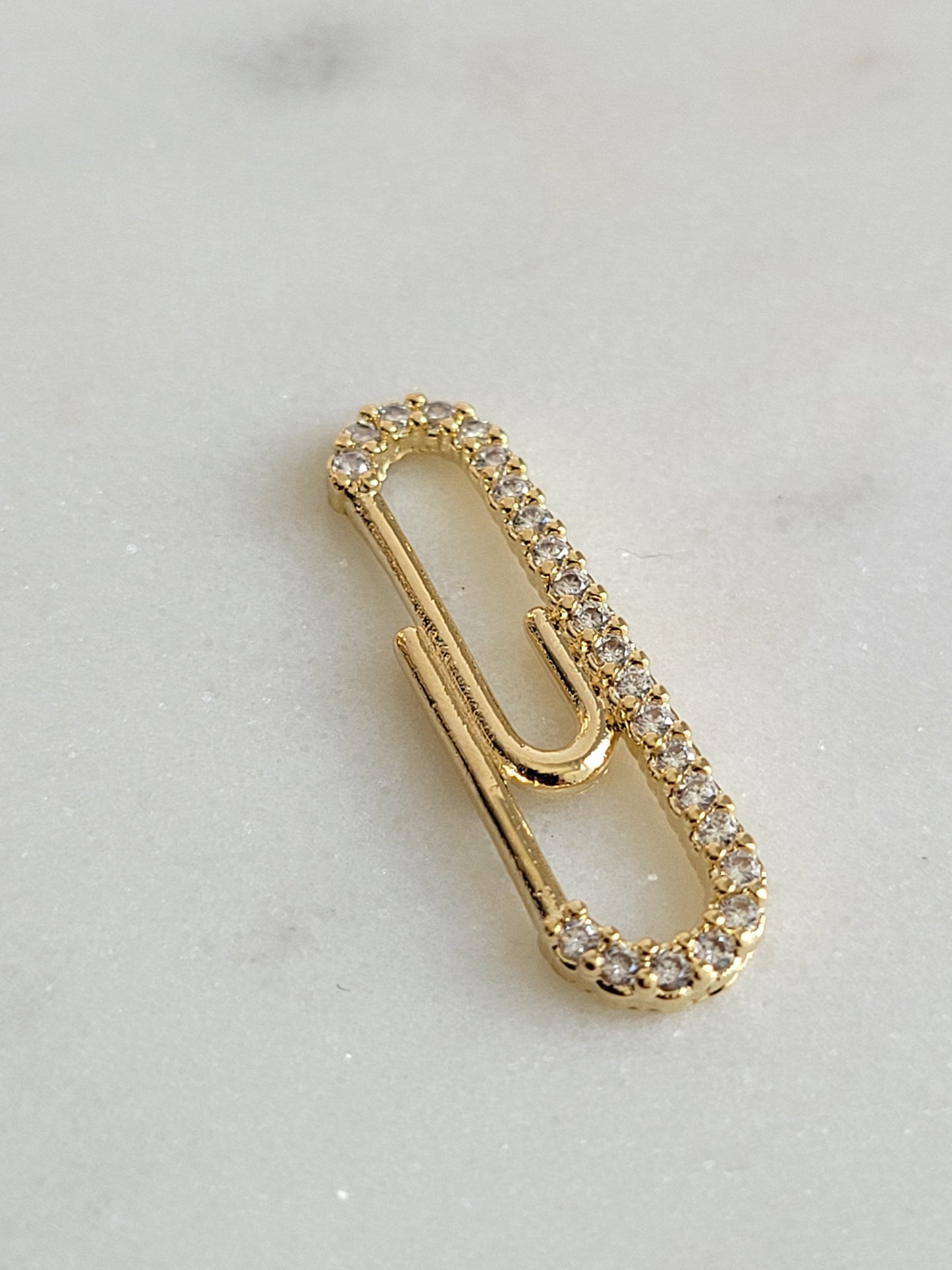 18K Gold Filled Paperclip Charm