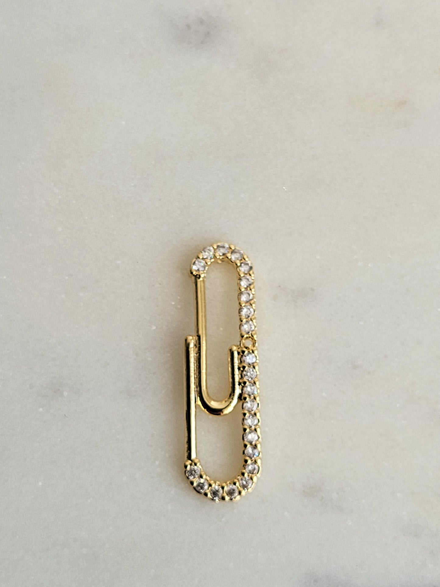 18K Gold Filled Paperclip Charm - IP