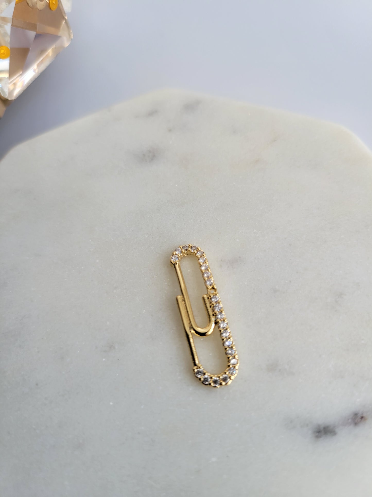 18K Gold Filled Paperclip Charm - IP