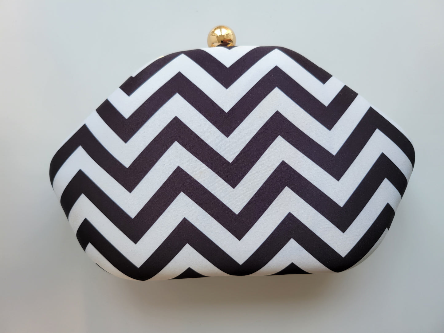 Zigzag Black and White Satin