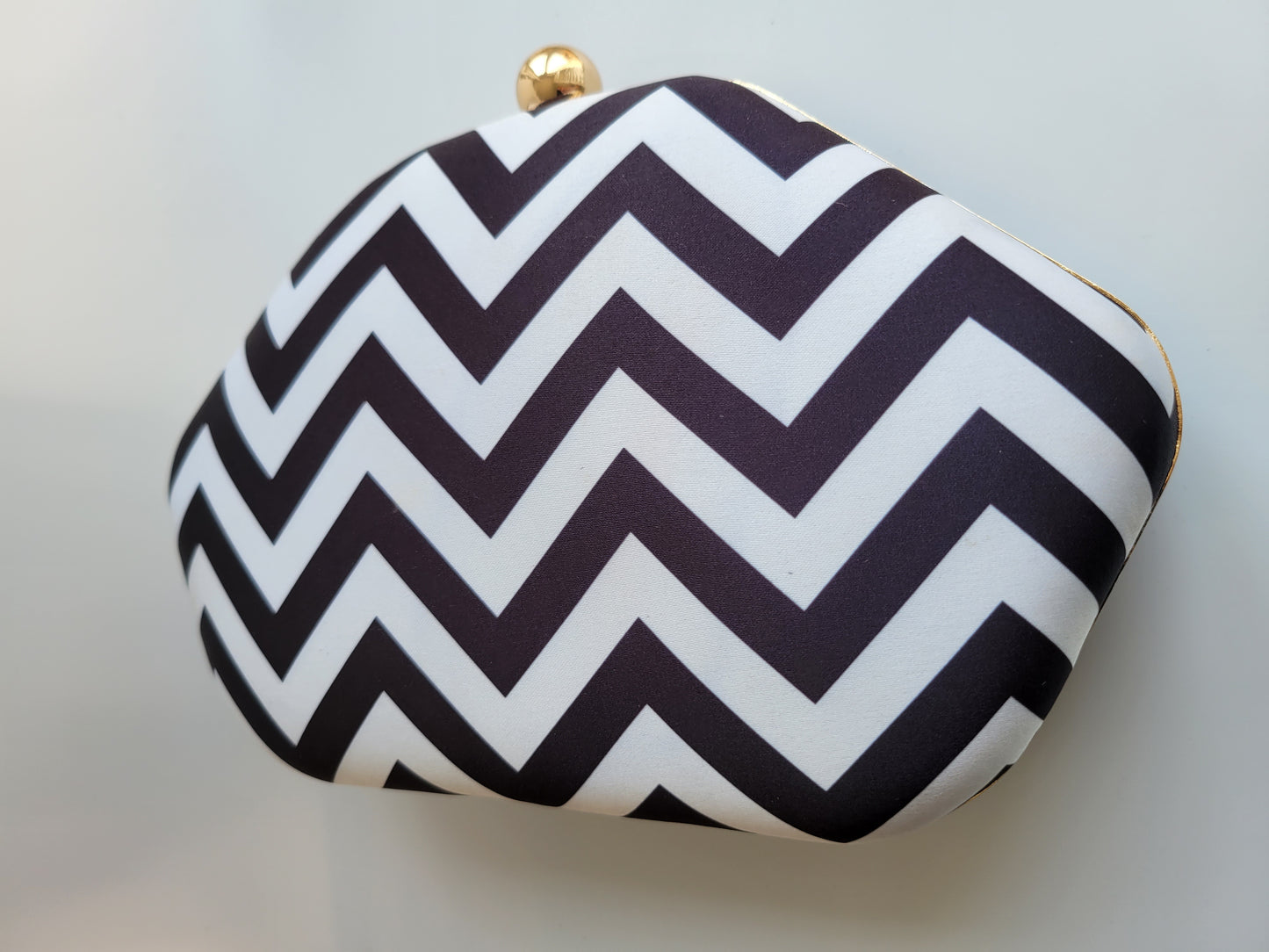 Zigzag Black and White Satin