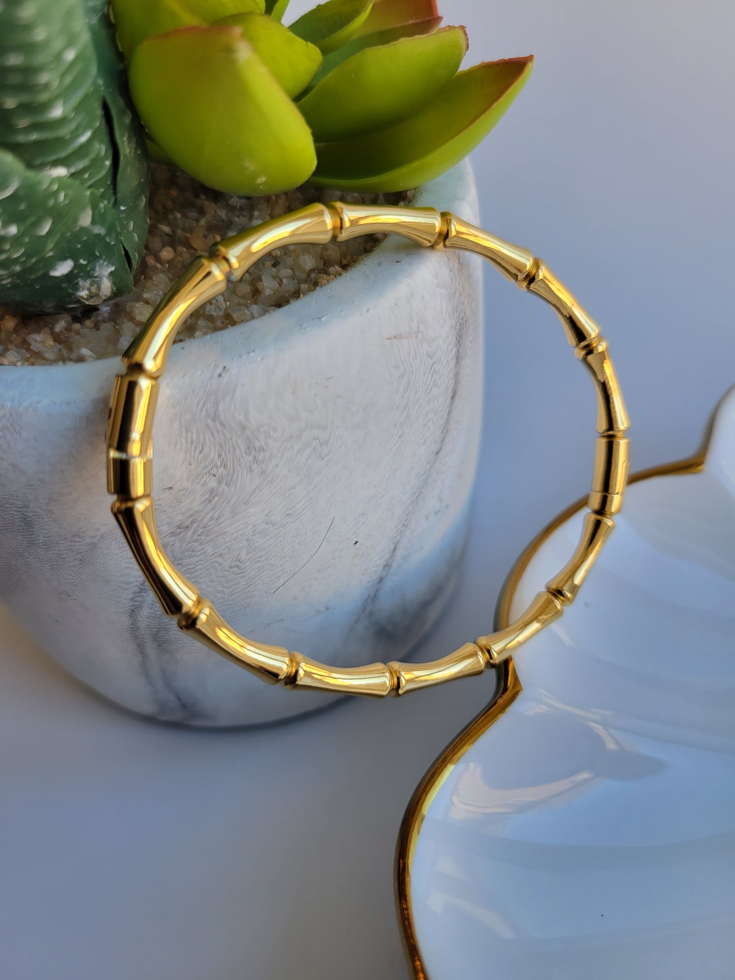 18K Bamboo Bangle