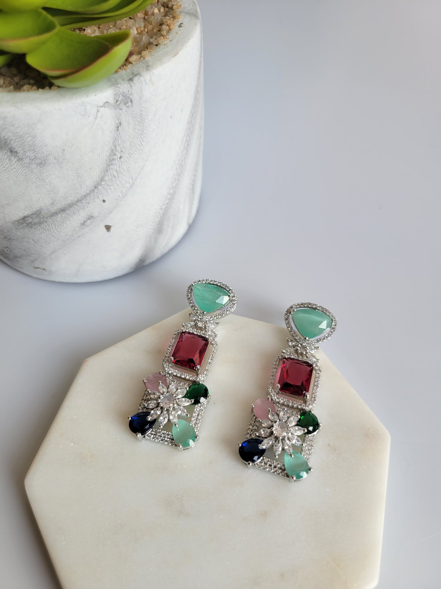 AD dangle earrings