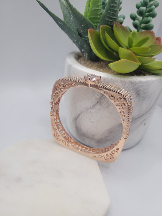 Rose gold square bangle