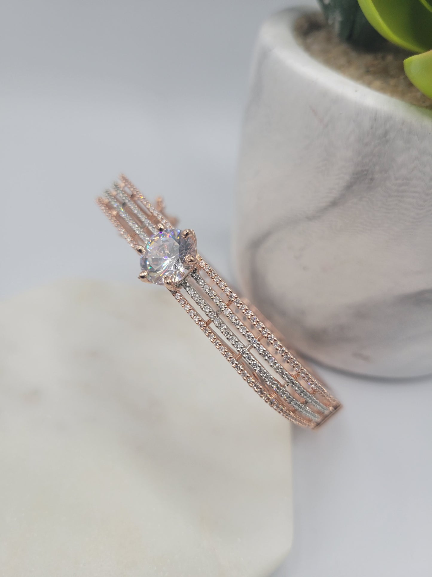 Rose gold square bangle