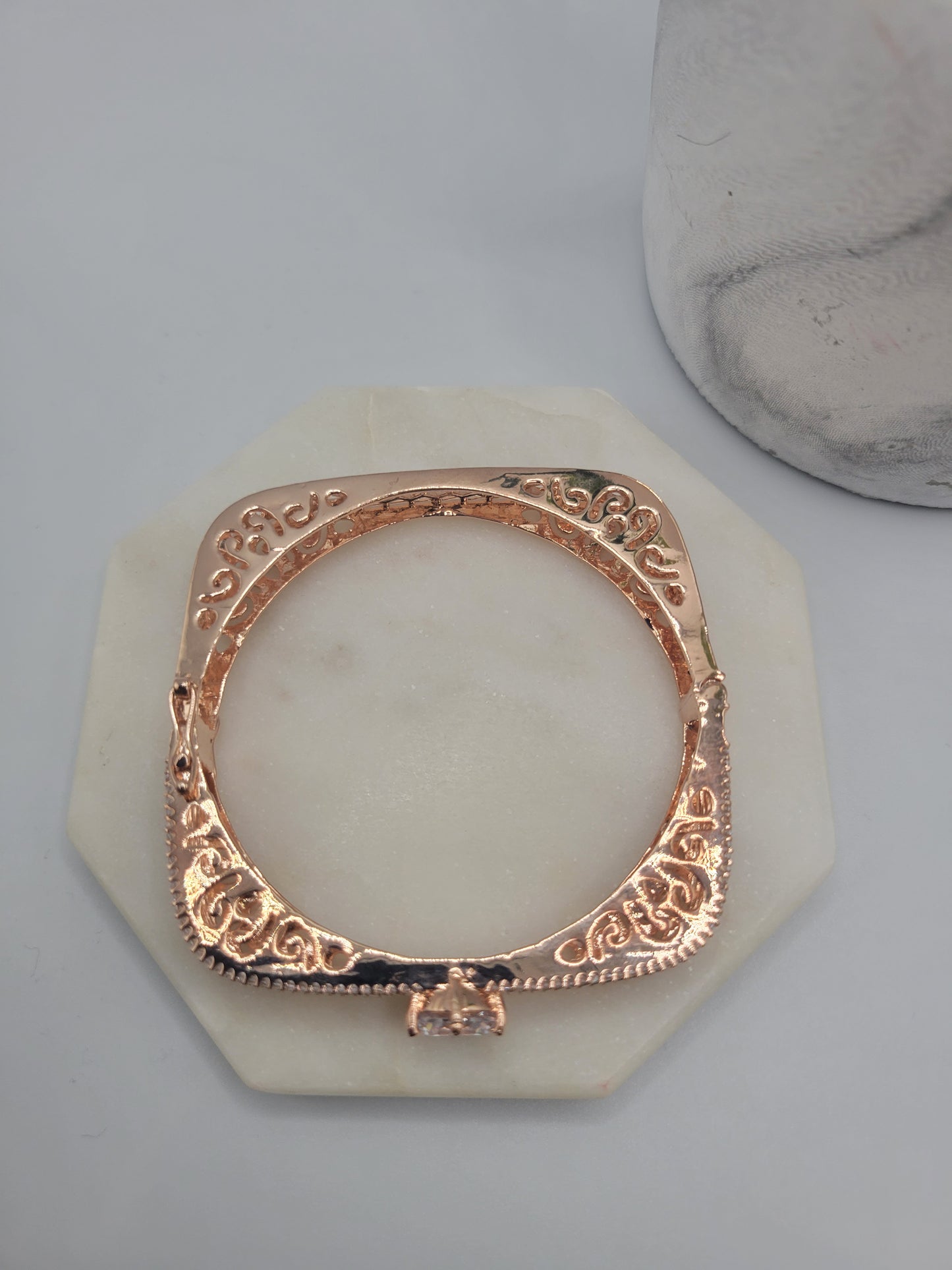 Rose gold square bangle