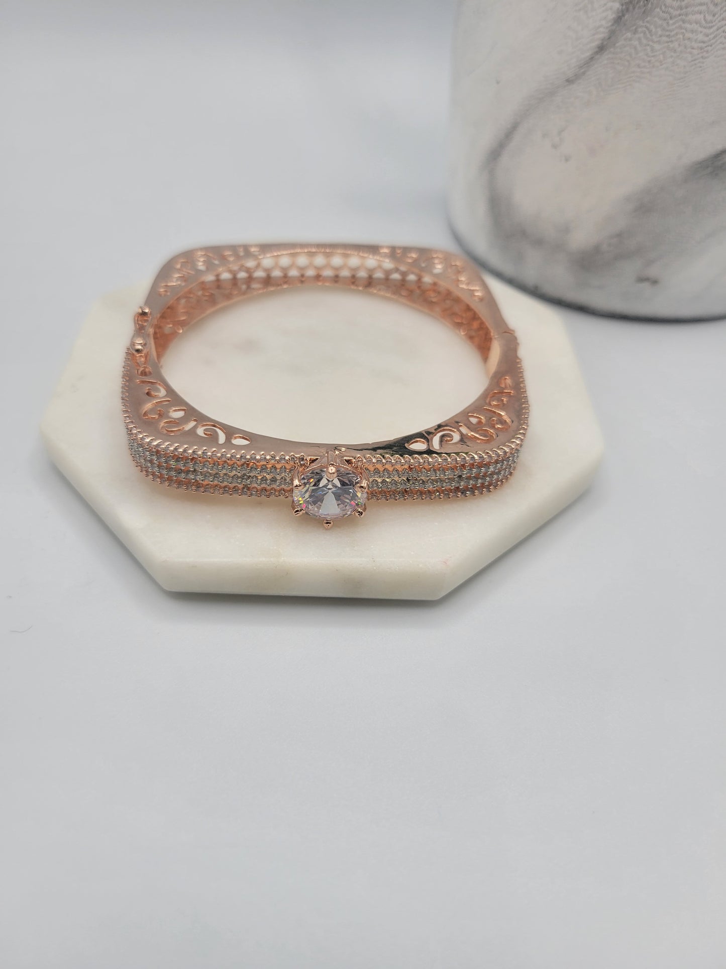 Rose gold square bangle