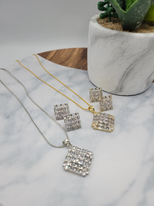 Baguette AD pendant set