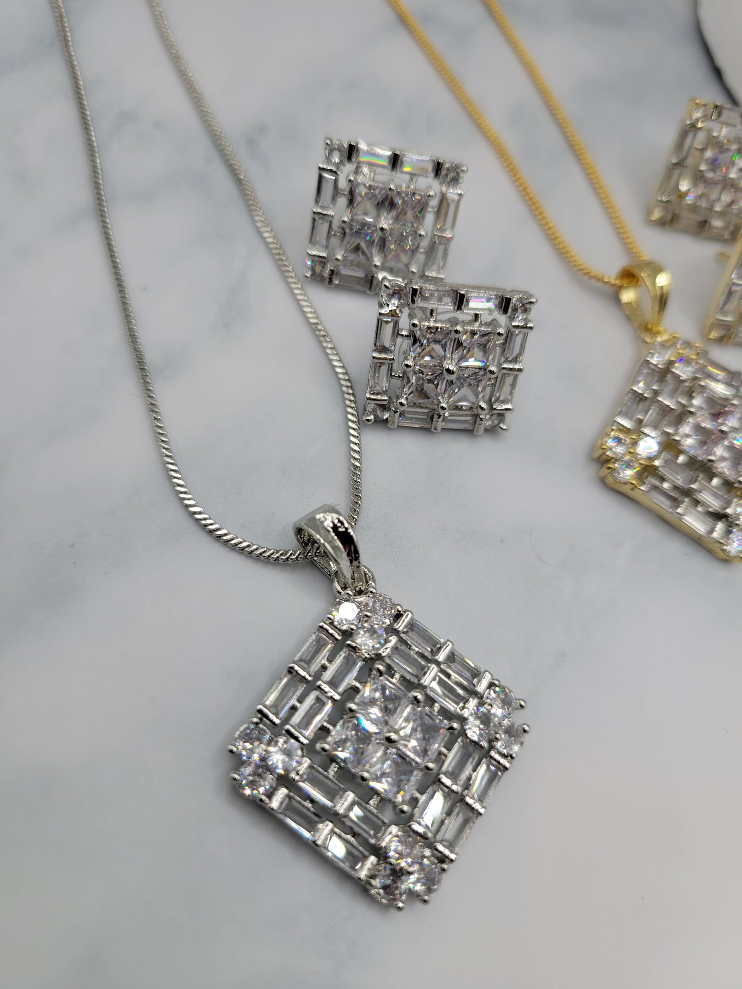 Baguette AD pendant set