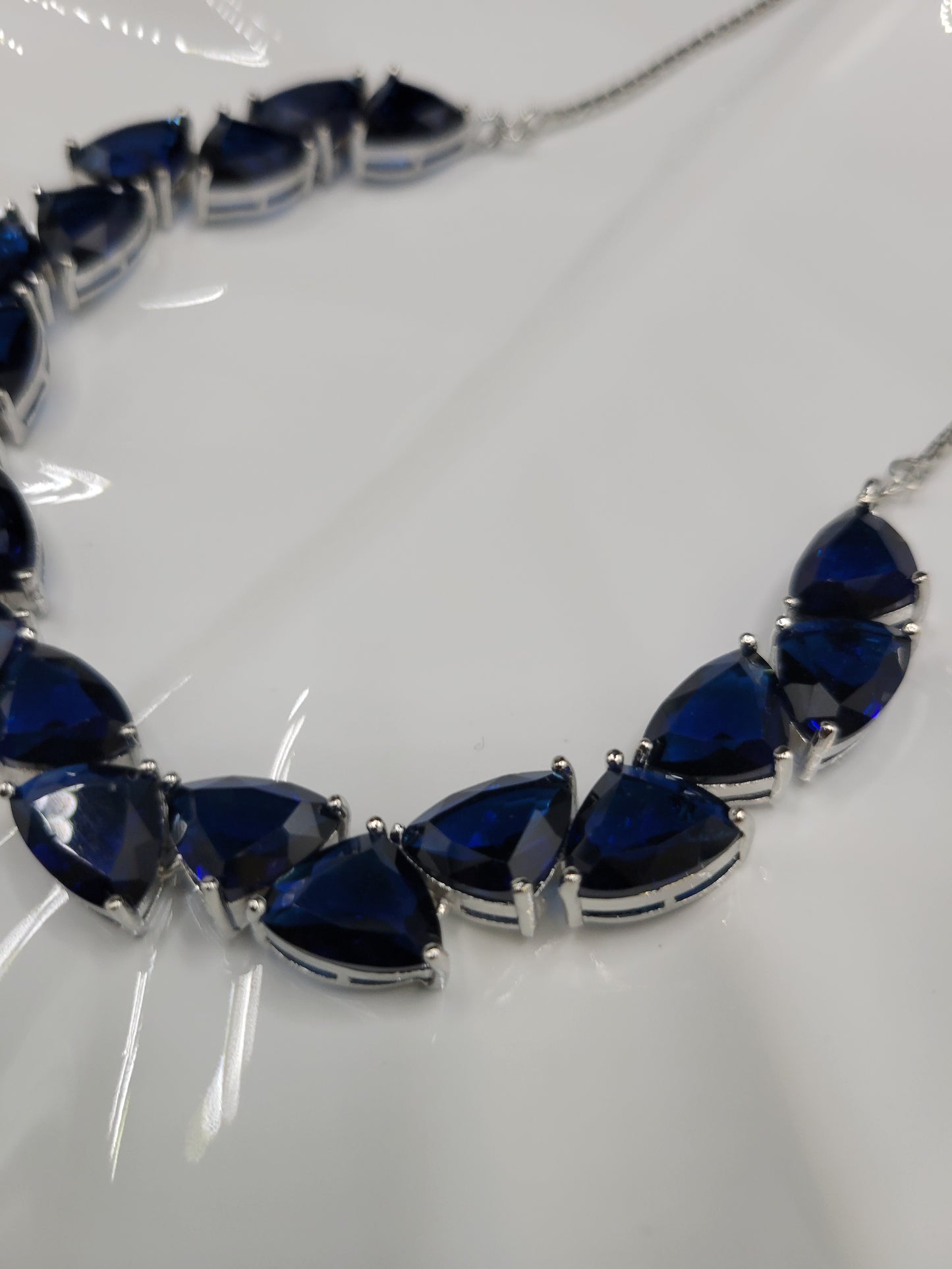 Glass set royal blue