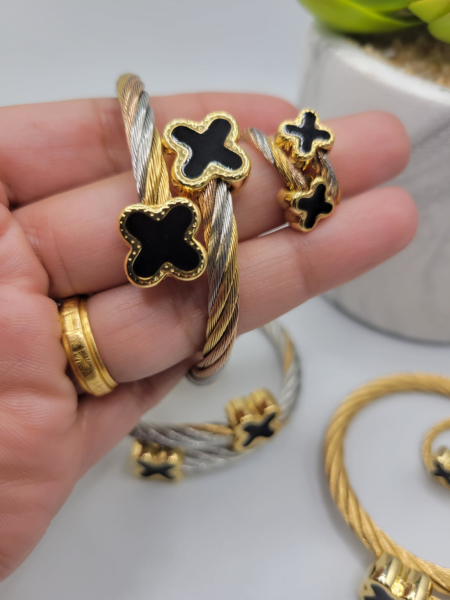 Clover bangle + ring