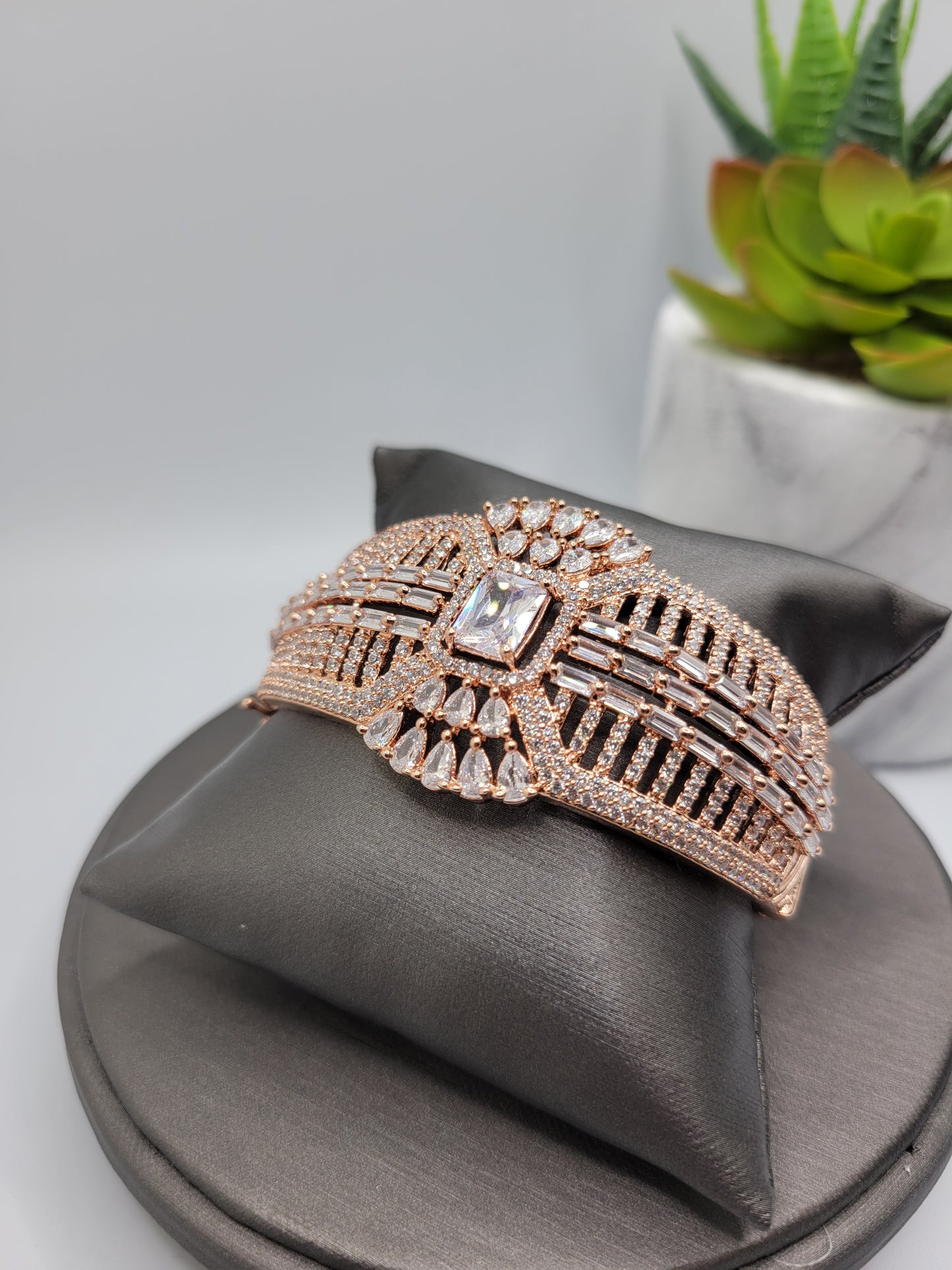 Rose gold AD bangle