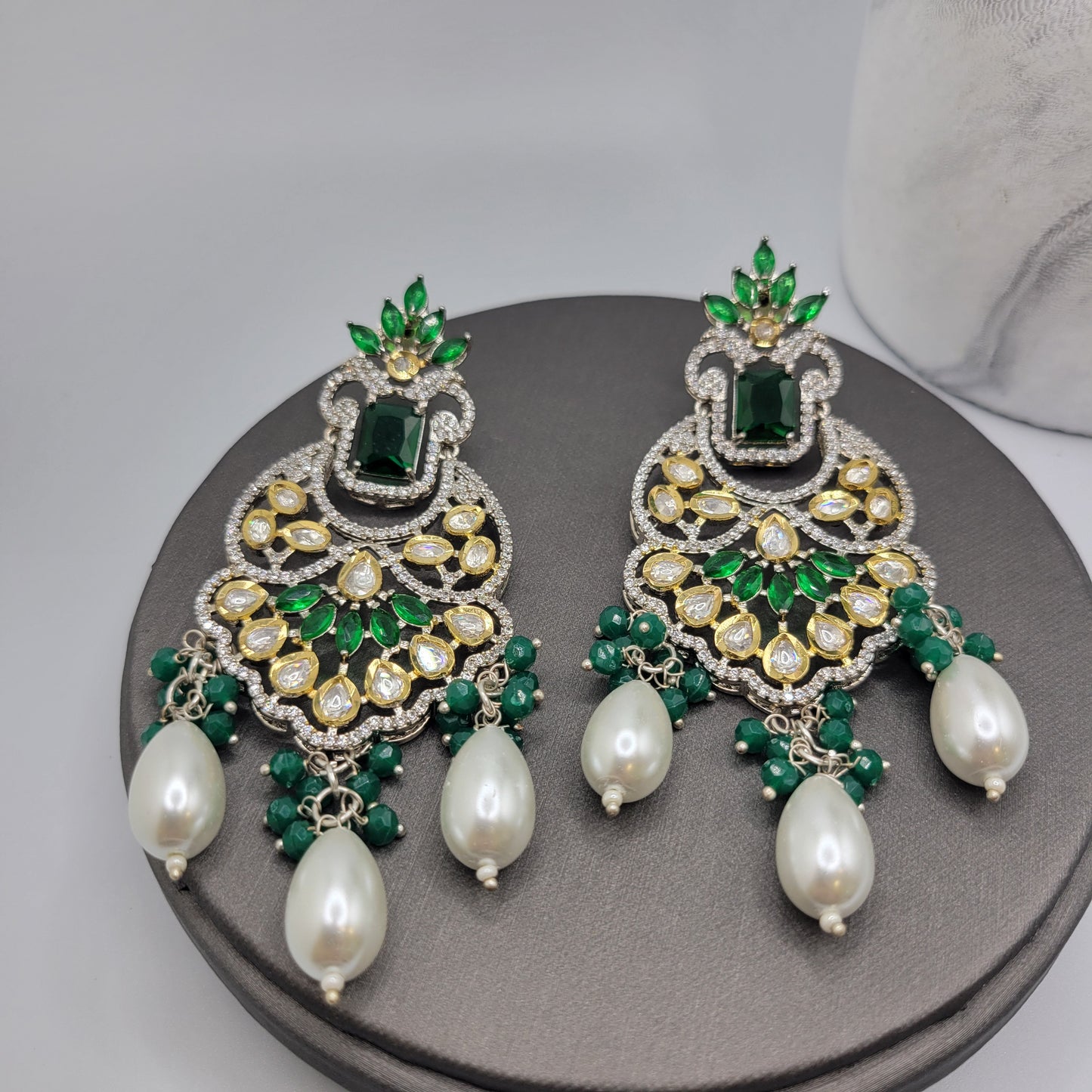 Tyaani Kundan Chandelier Earrings