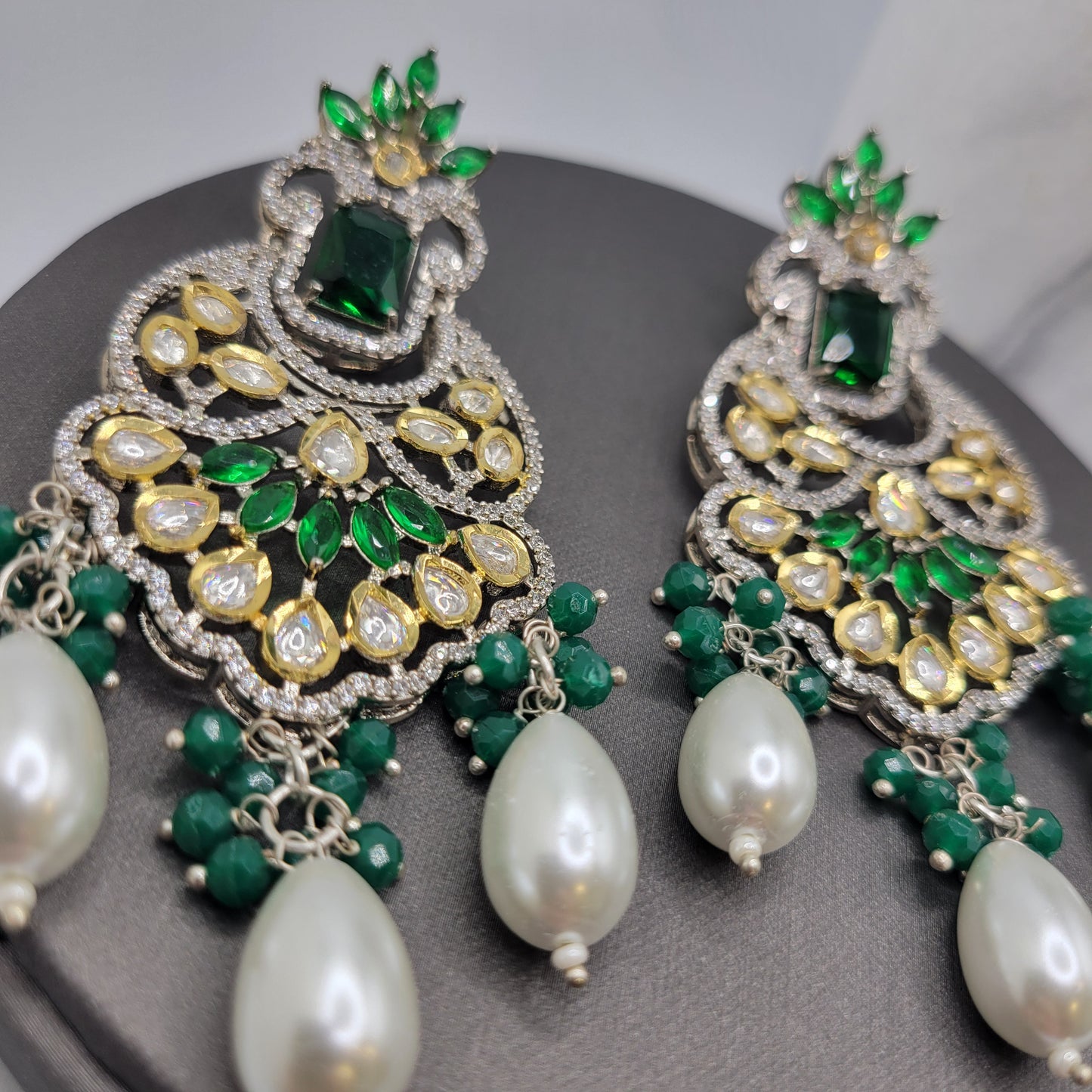 Tyaani Kundan Chandelier Earrings