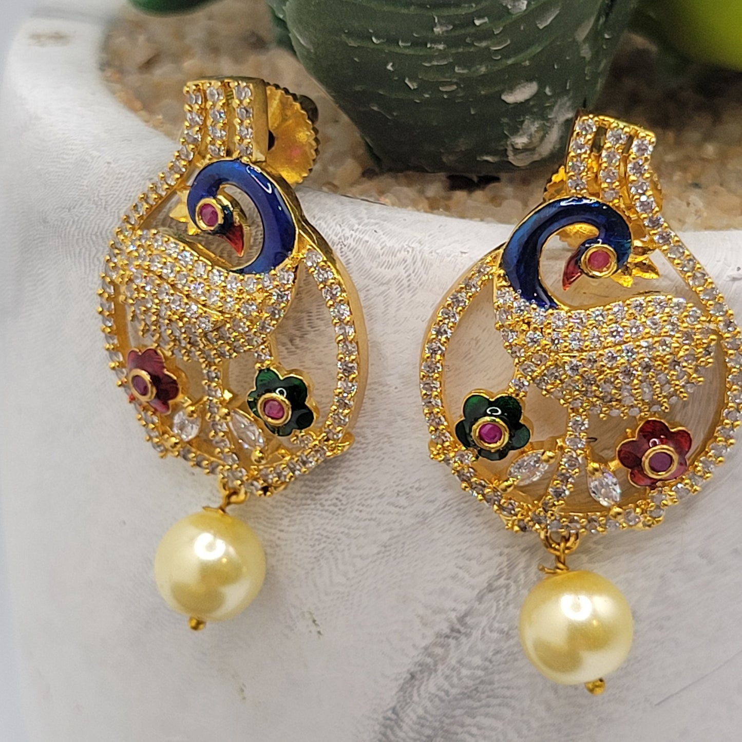 Peacock pendant set