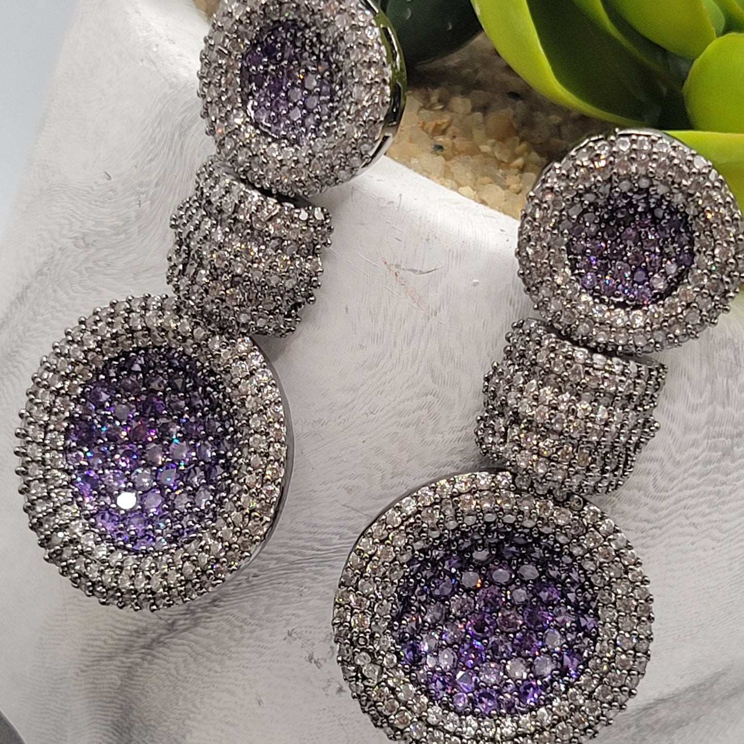 Micro AD Victorian dangle earrings