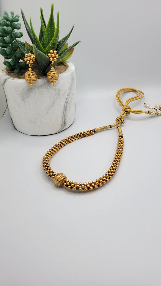 Antique gold plated beaded set