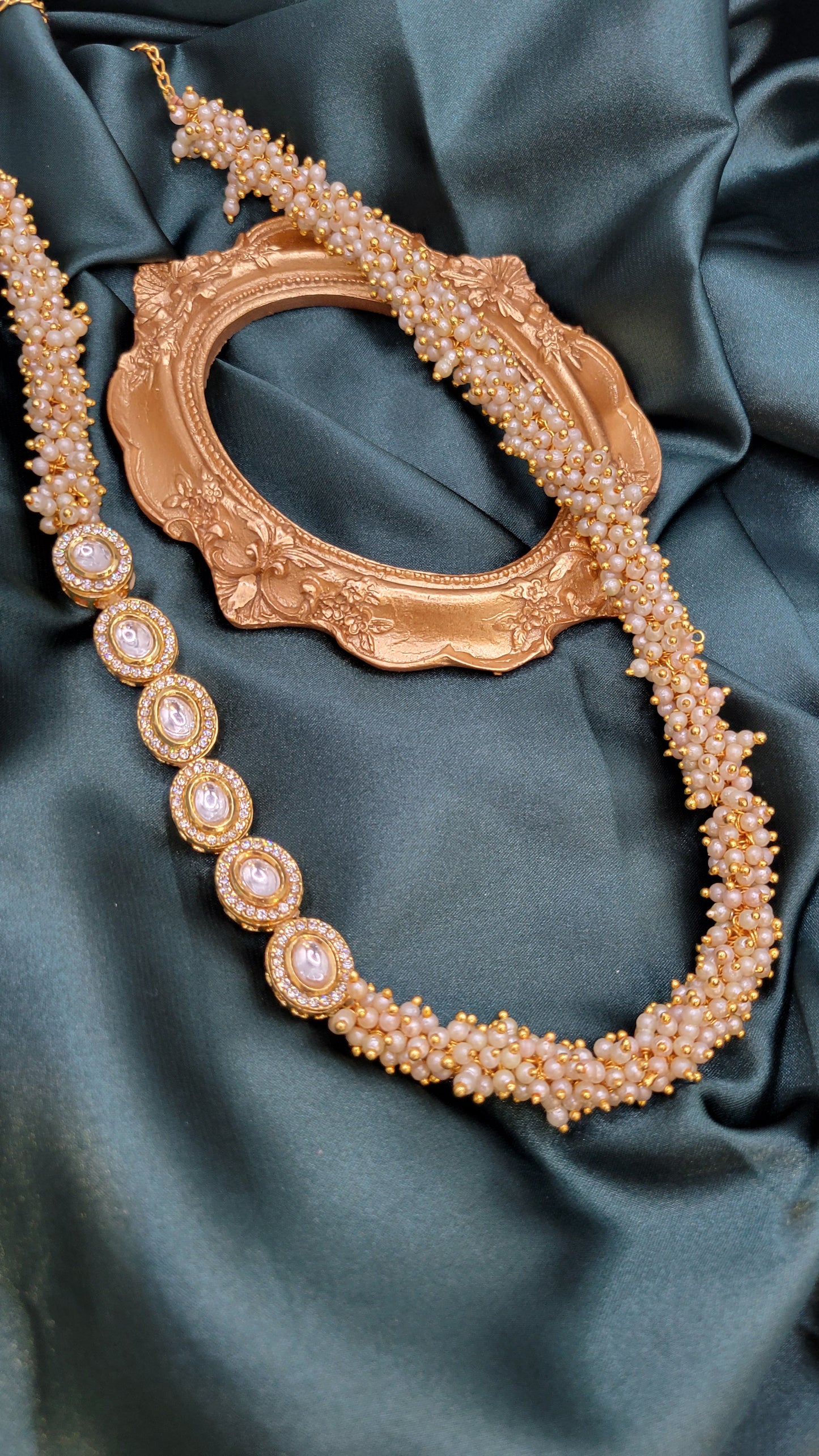 Kundan pearl necklace only