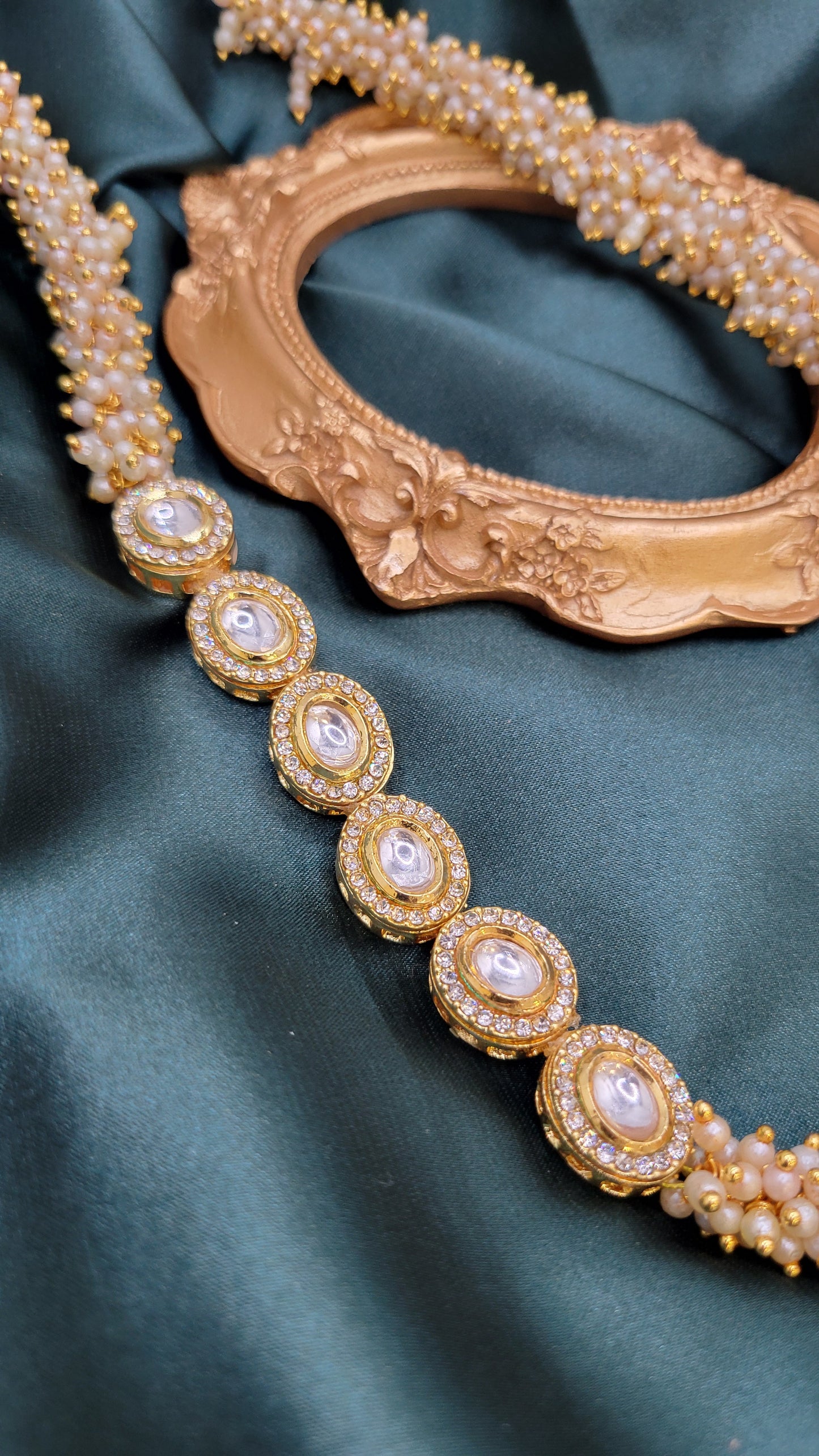 Kundan pearl necklace only