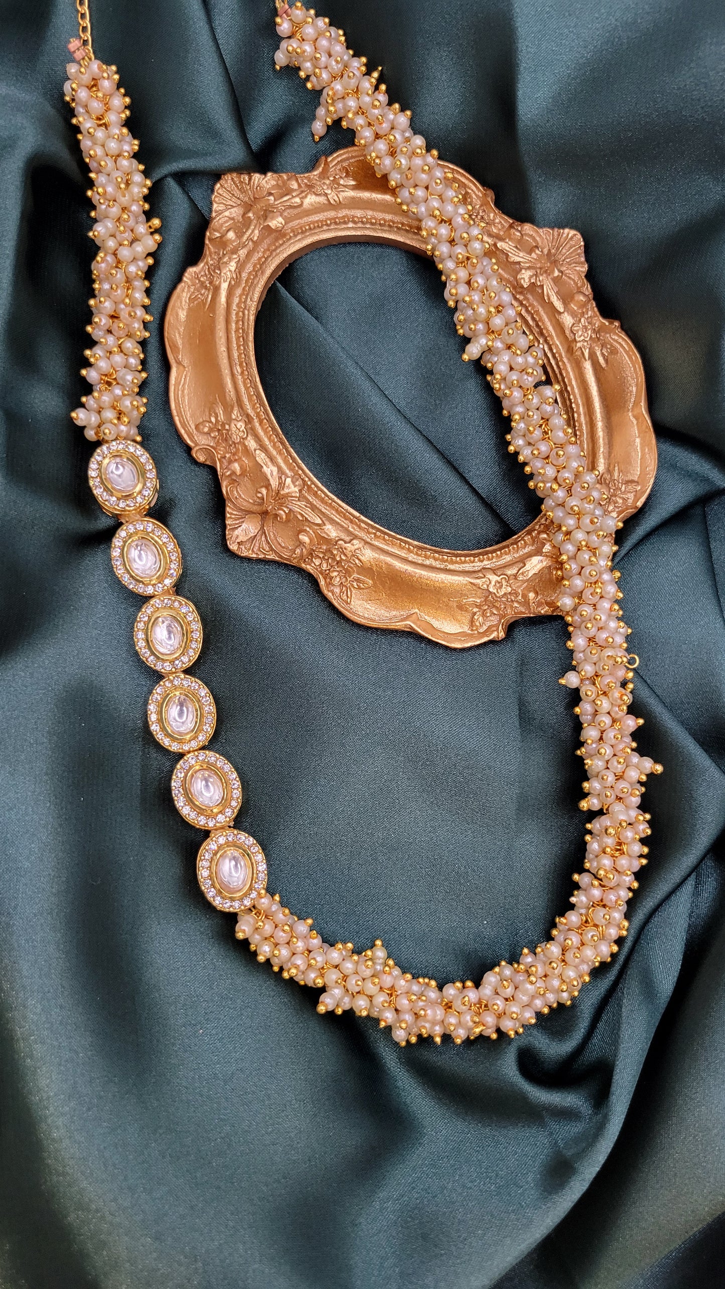 Kundan pearl necklace only