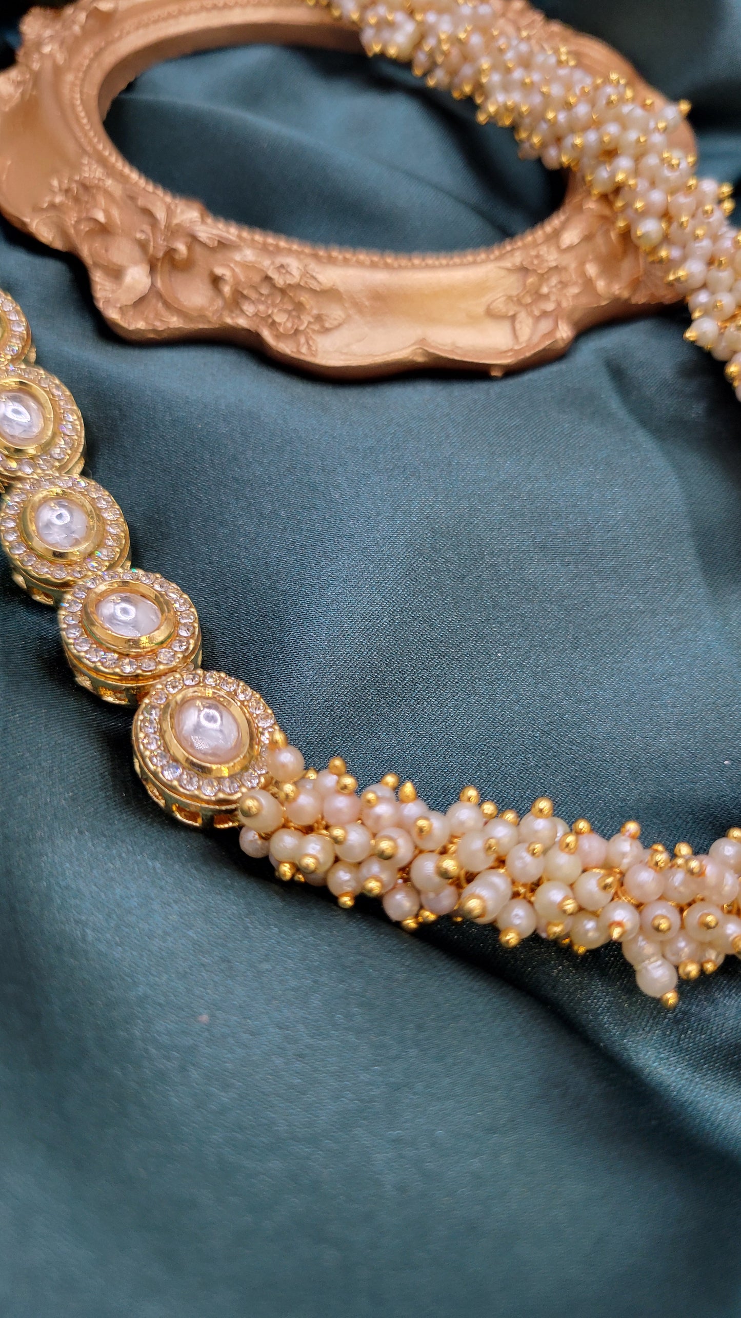 Kundan pearl necklace only