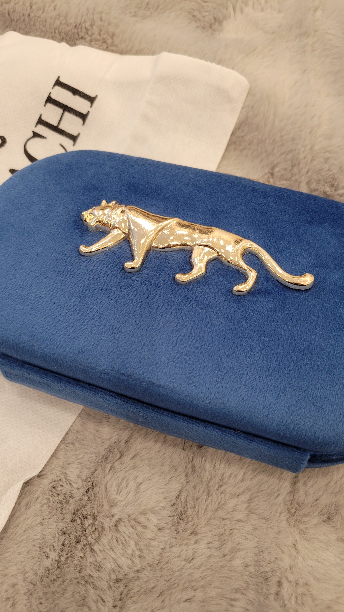 Bengal tiger velvet clutch