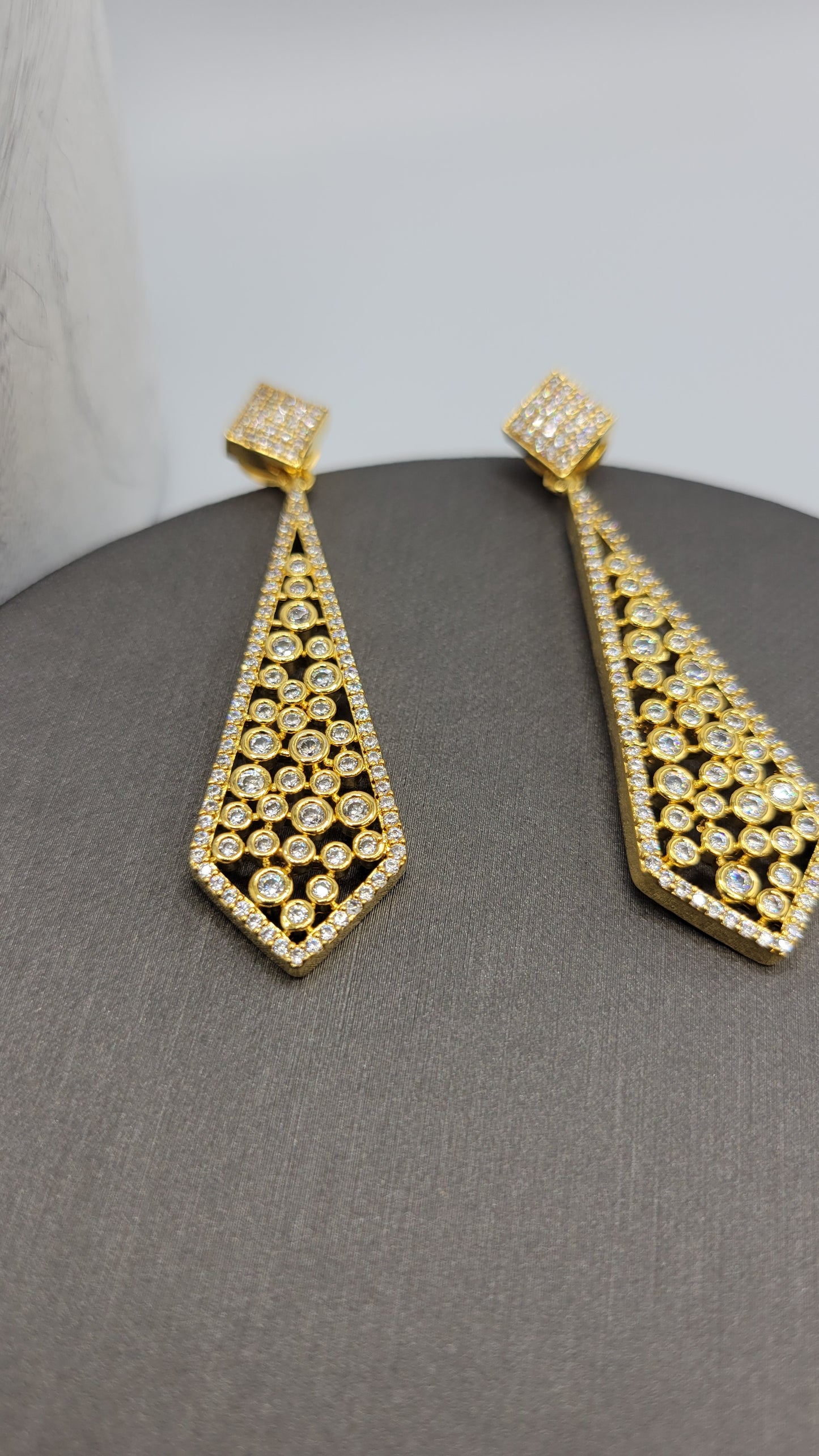 24k GP CZ dangle earrings