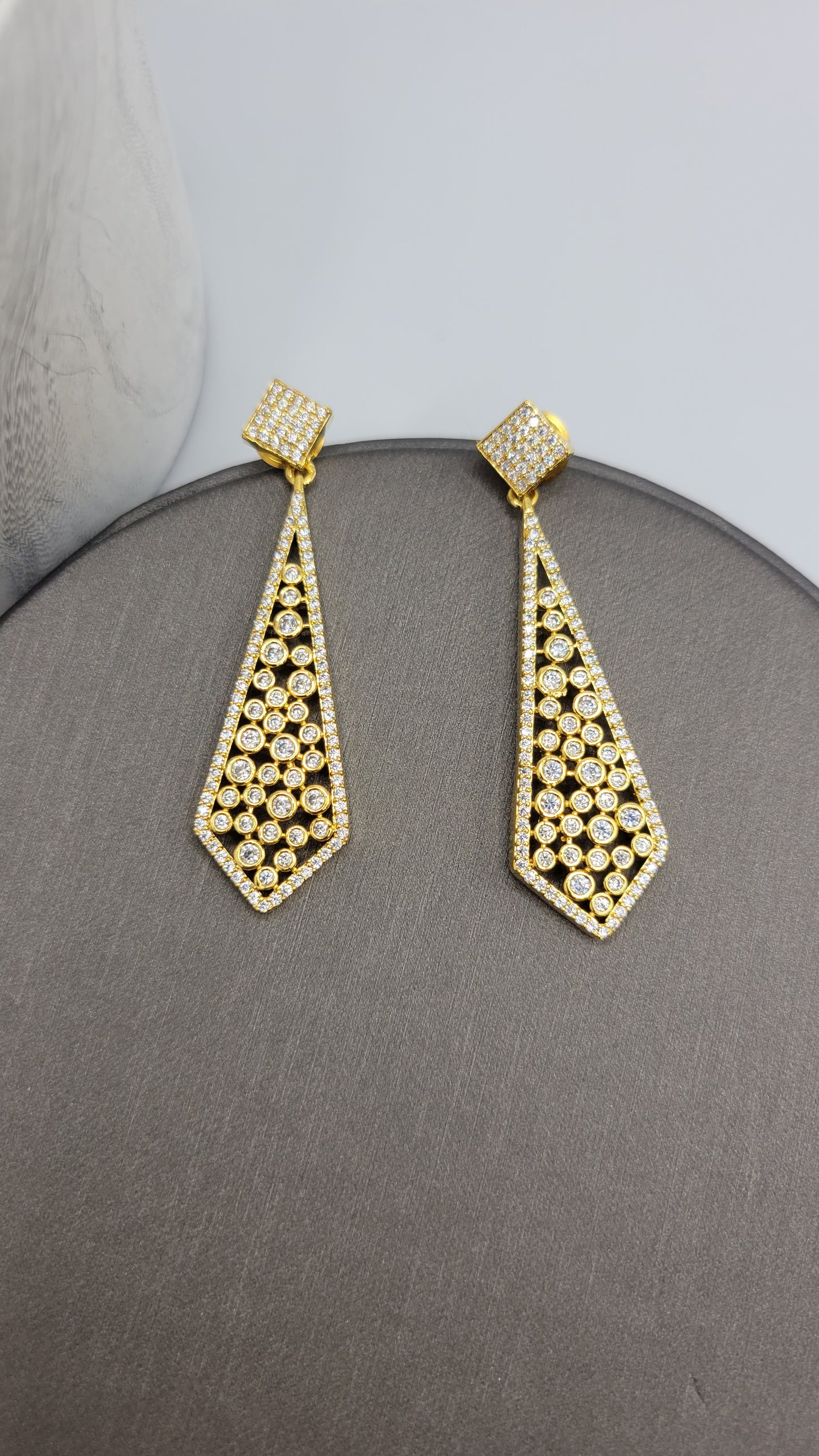 24k GP CZ dangle earrings