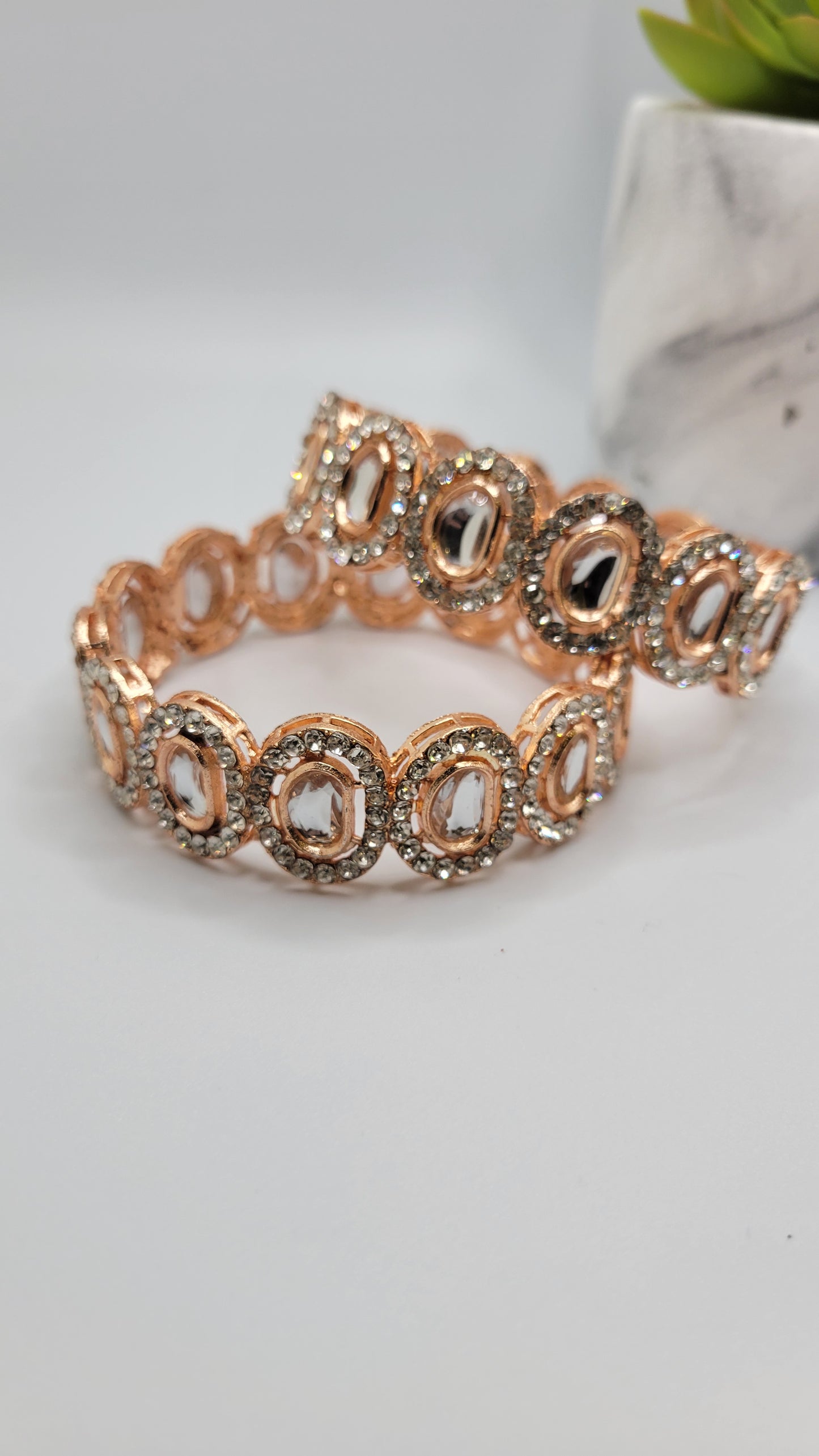 Rose gold kundan