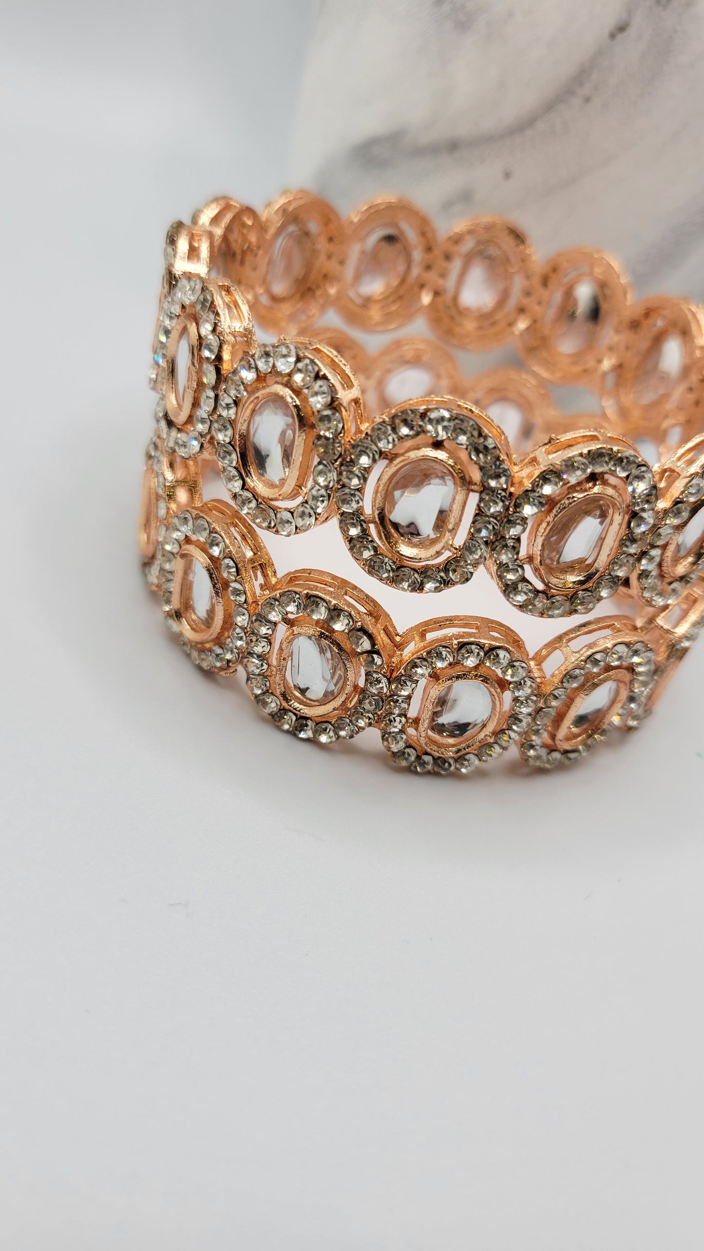 Rose gold kundan