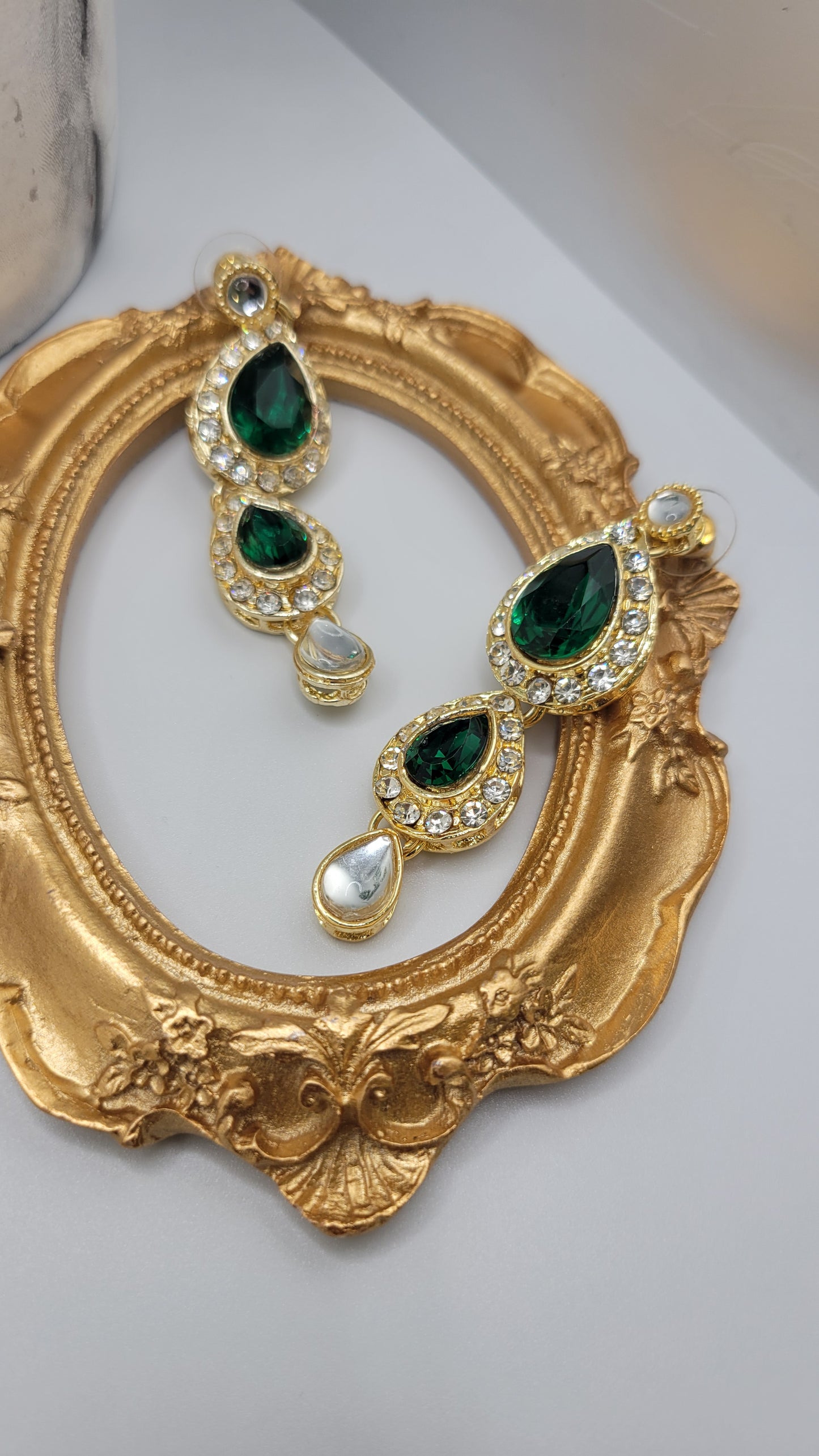 Green kundan set