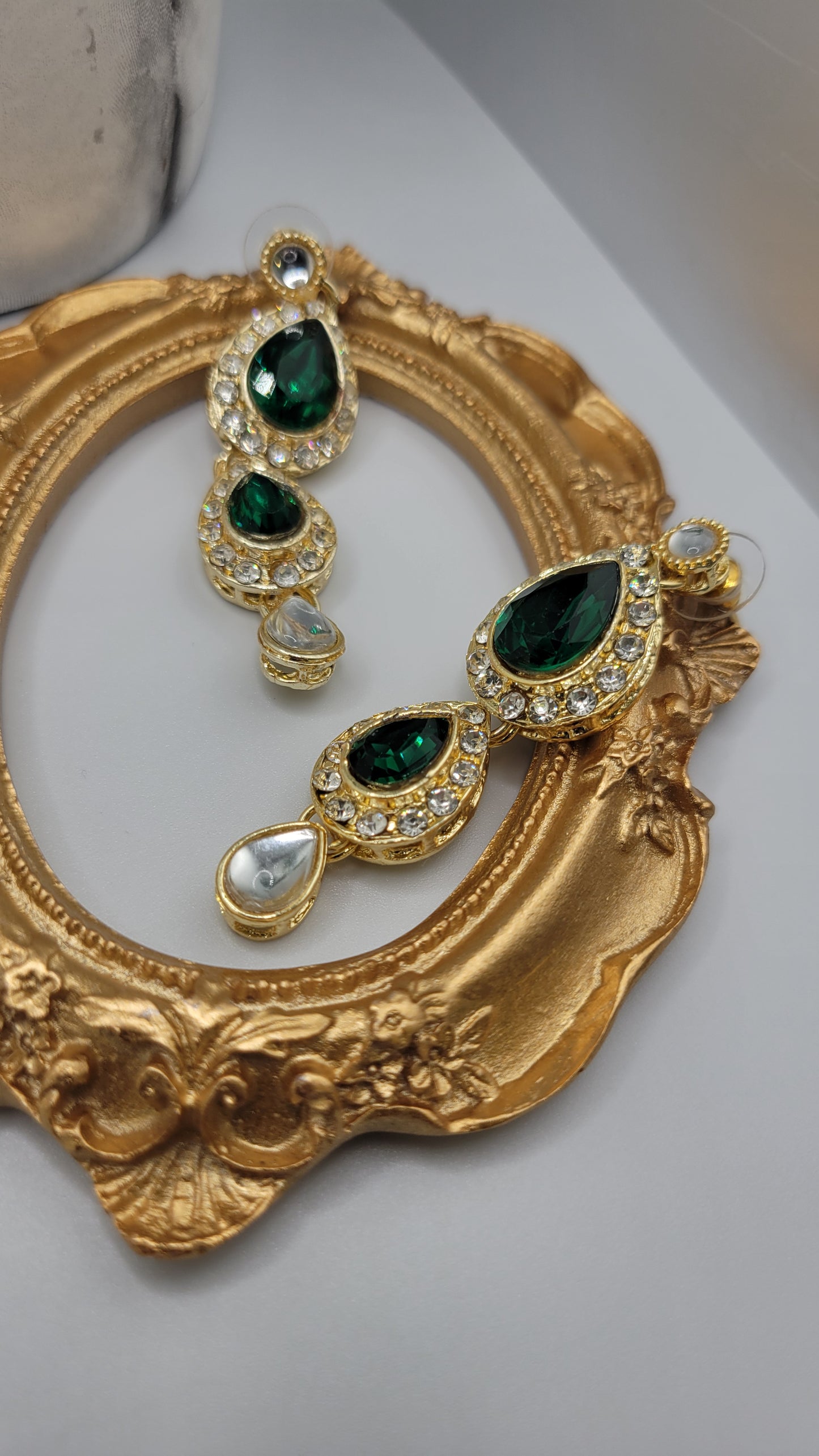 Green kundan set