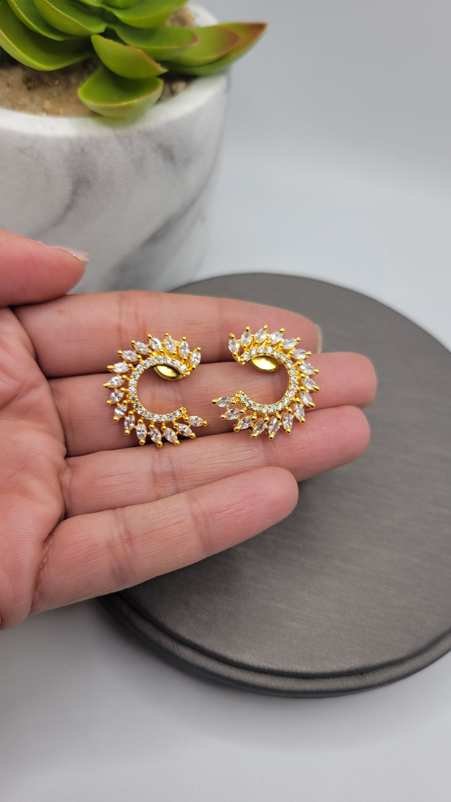 24K CZ earrings