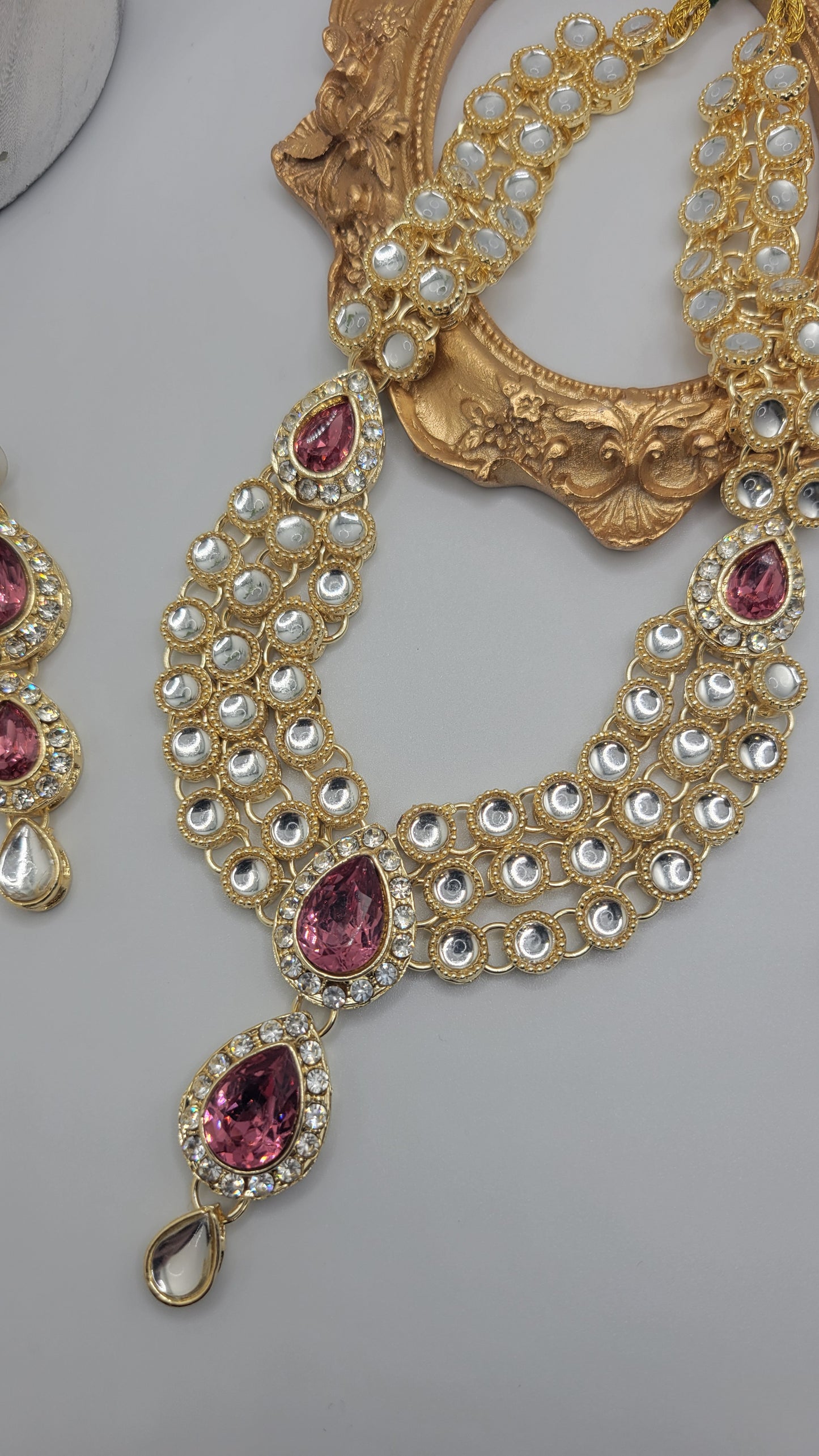 Pink Kundan Set