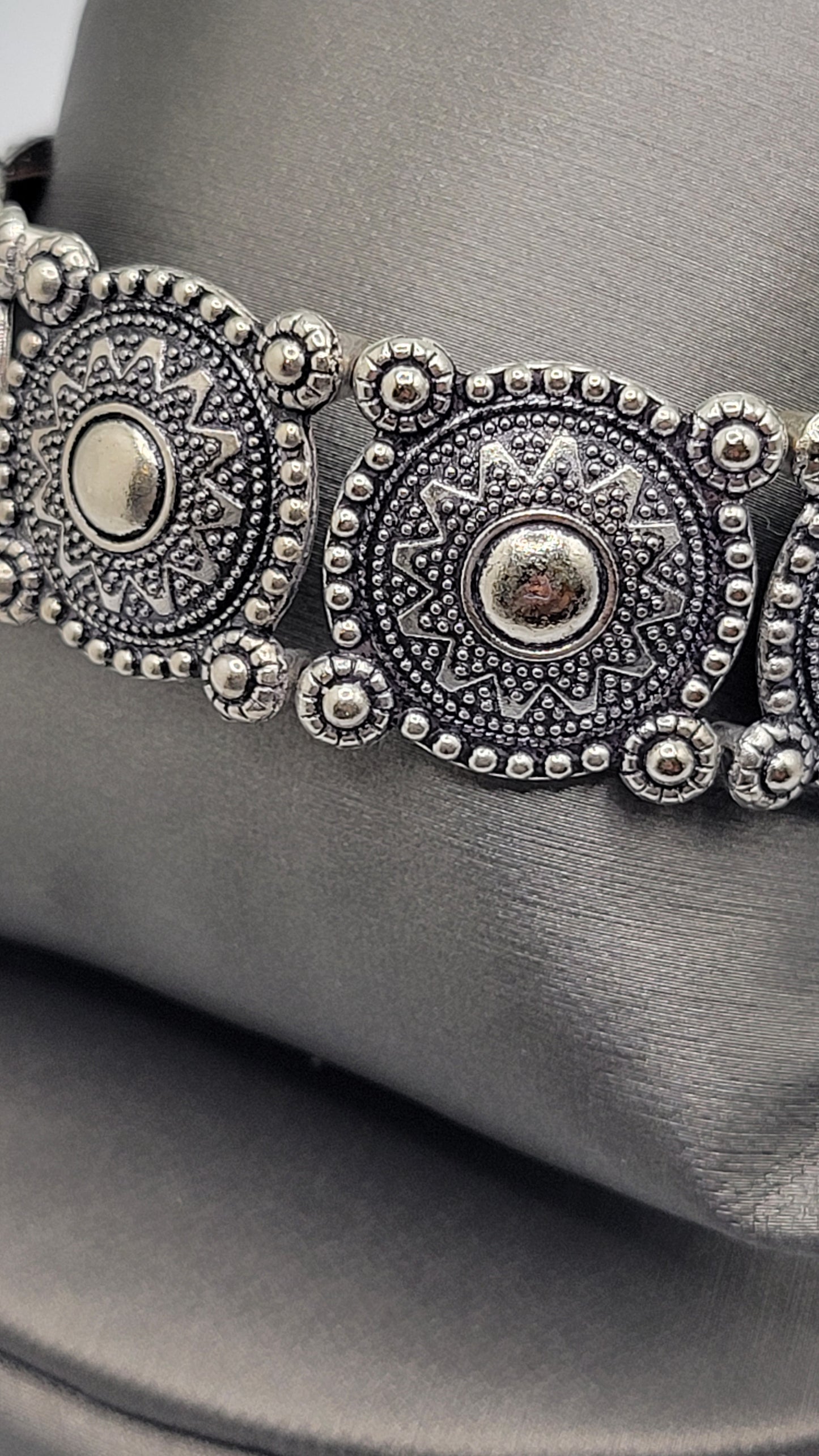 Silver oxidized bangle