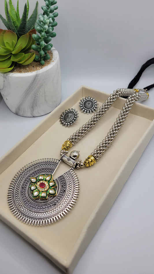 Oxidized necklace set